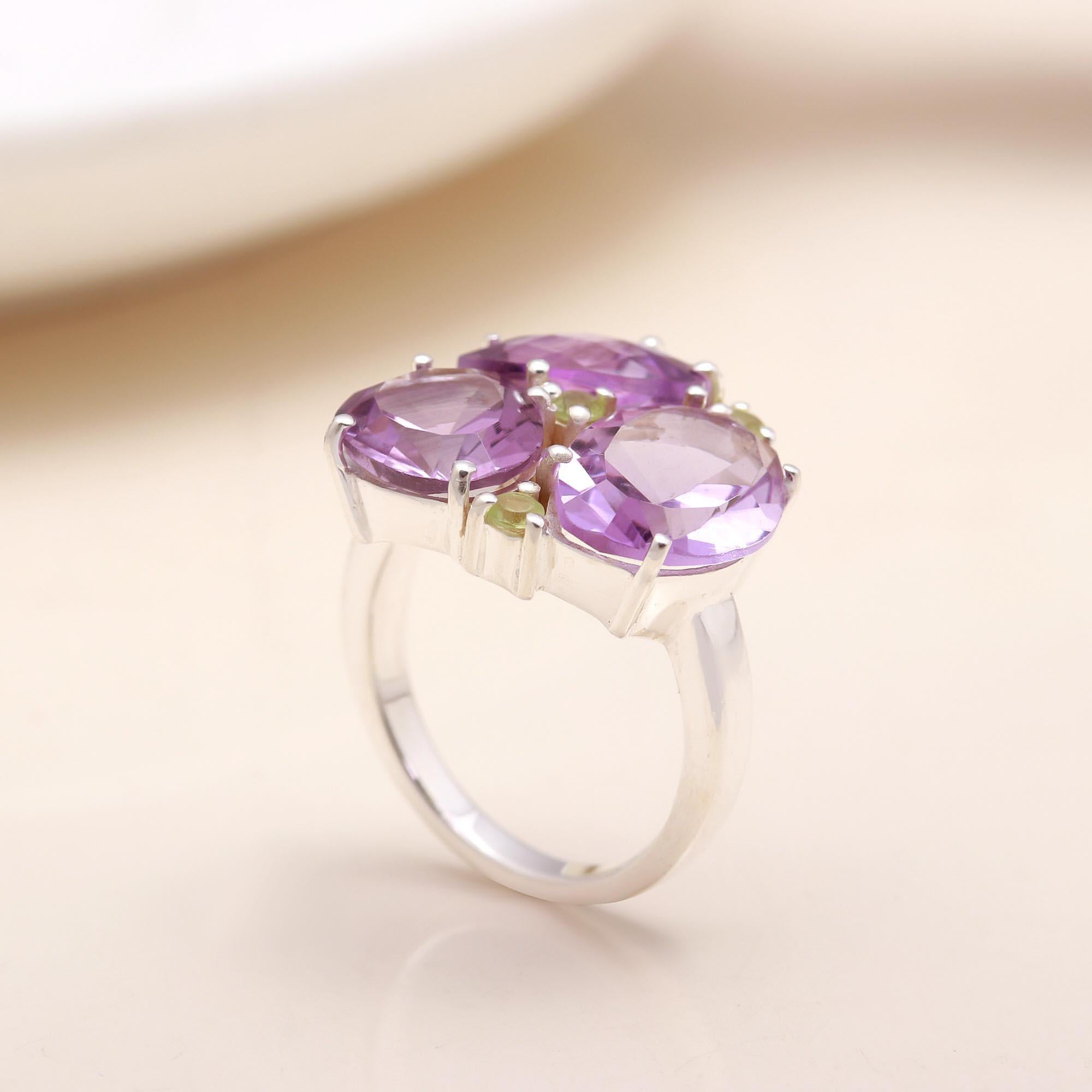 The Purple Bouquet: Multi-Stone Amethyst Ring