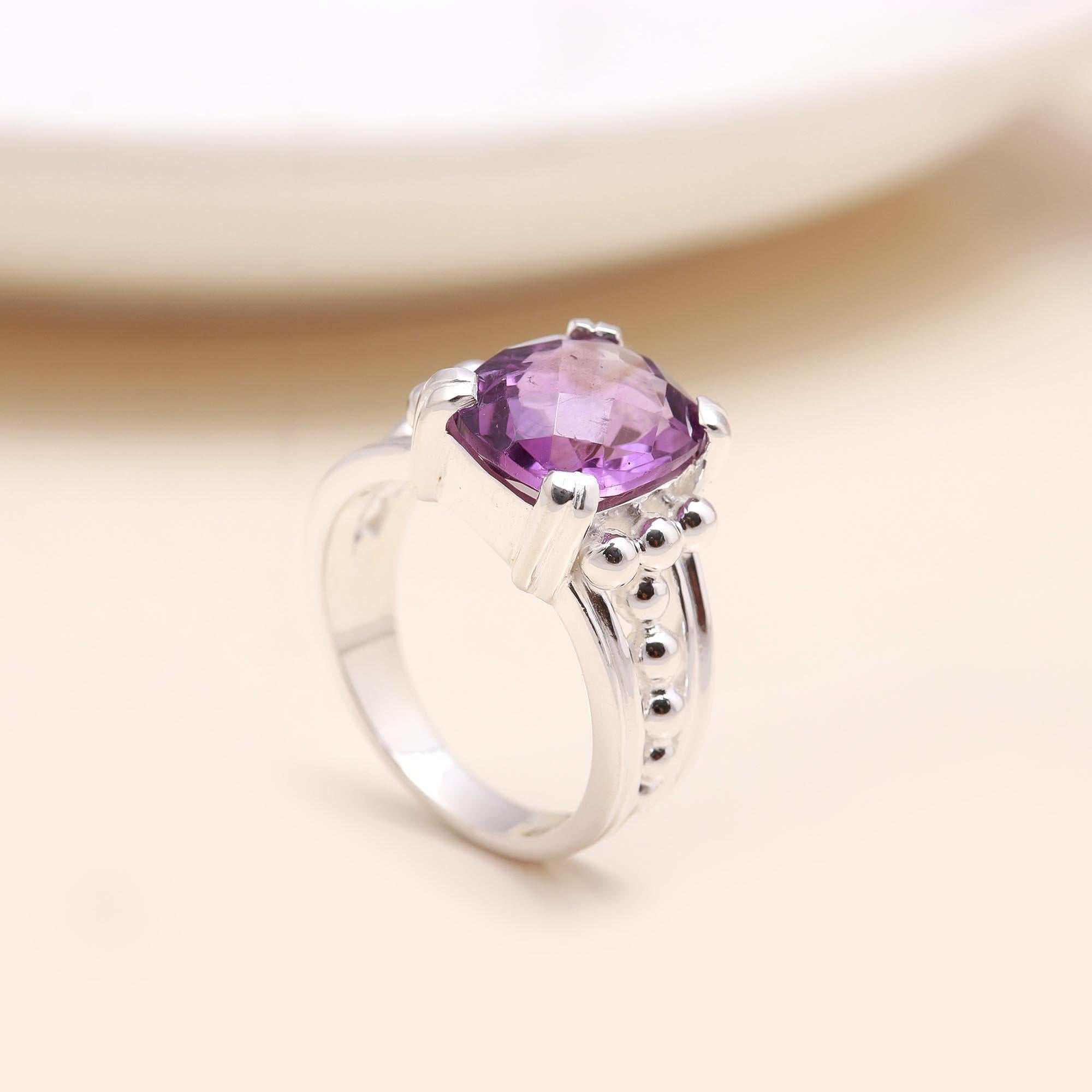 The Royal Granulation: Vintage Amethyst Ring