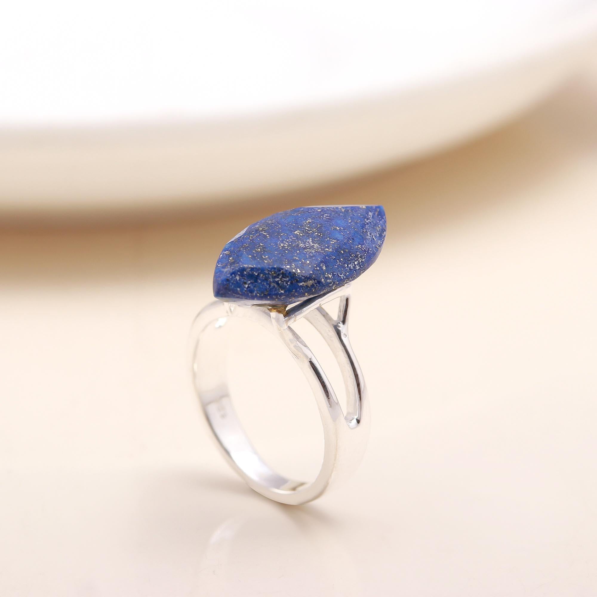 The Lapis Architect: Modern Bridge Statement Ring