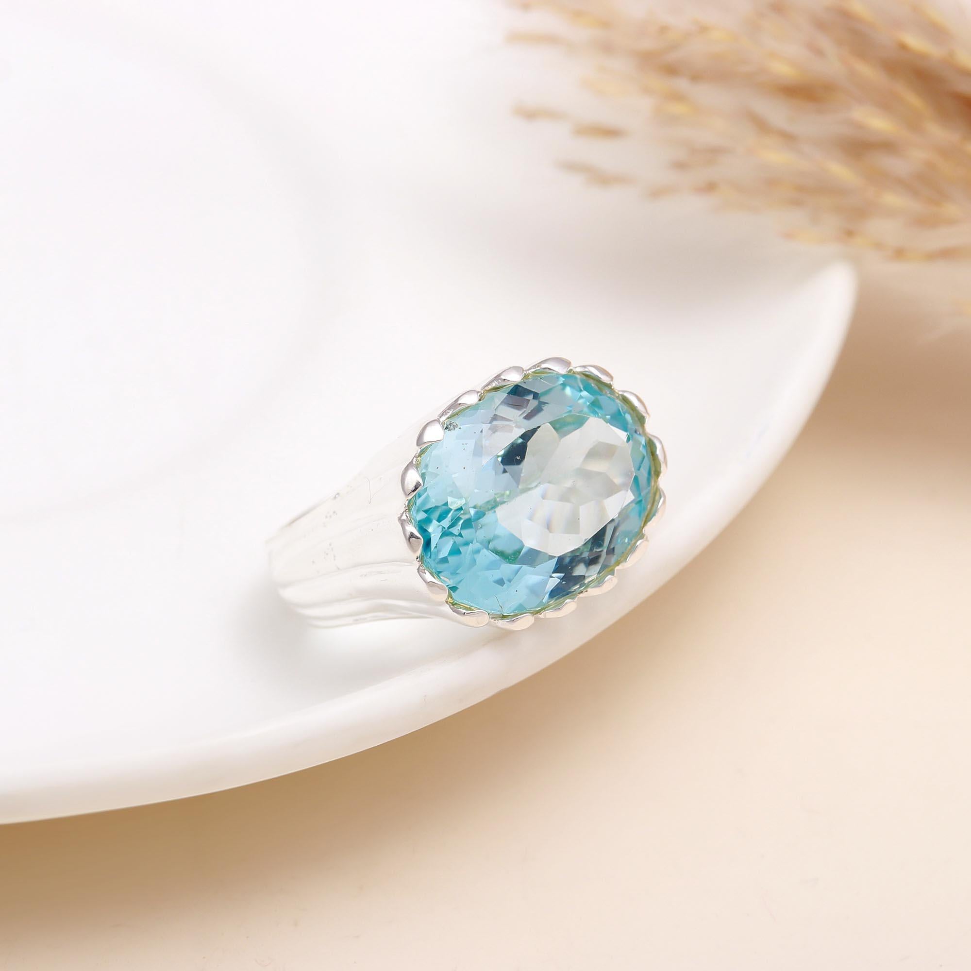 The Azure Sovereign: High Profile Fluted Ring