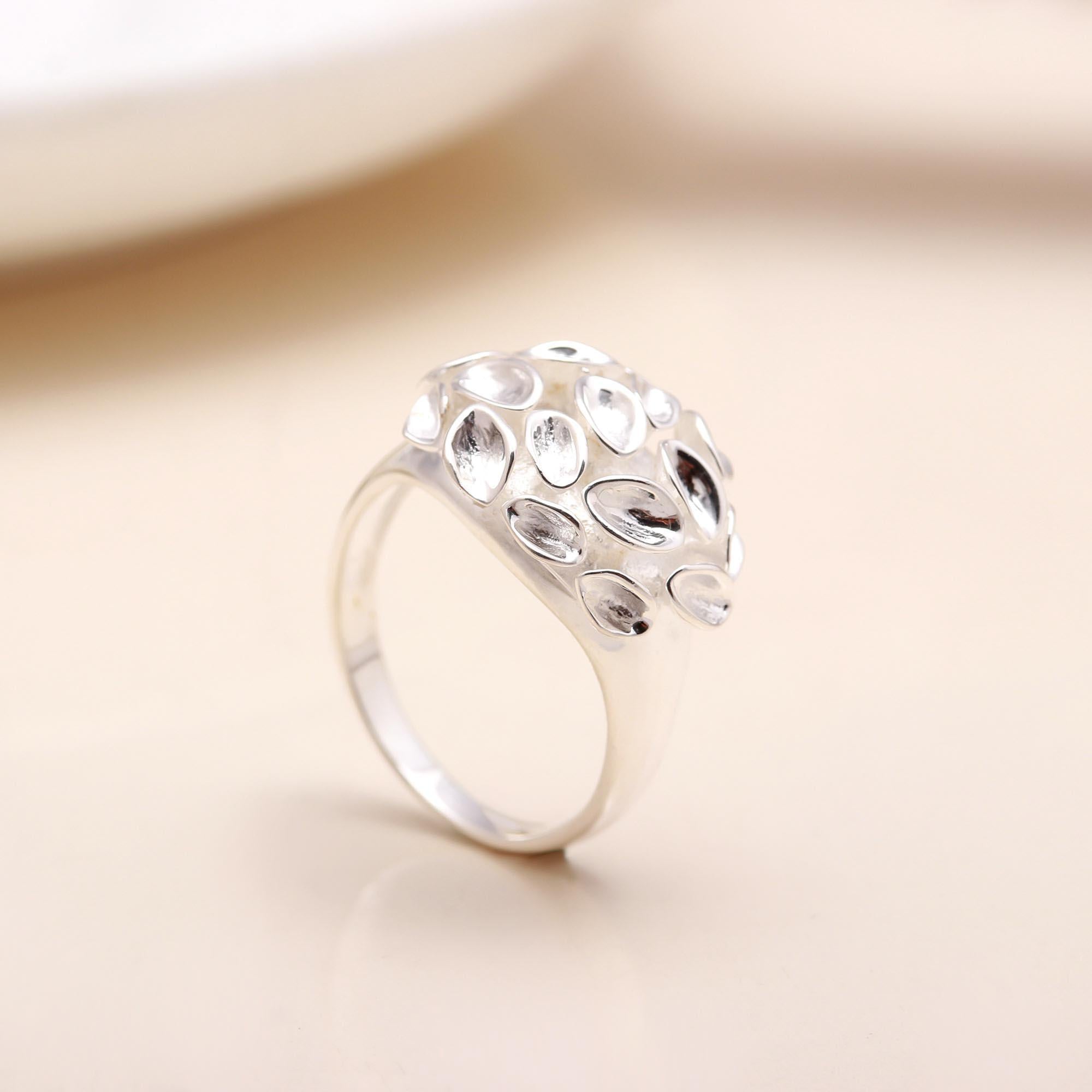 Organic Shapes: Textured Bubble Statement Ring