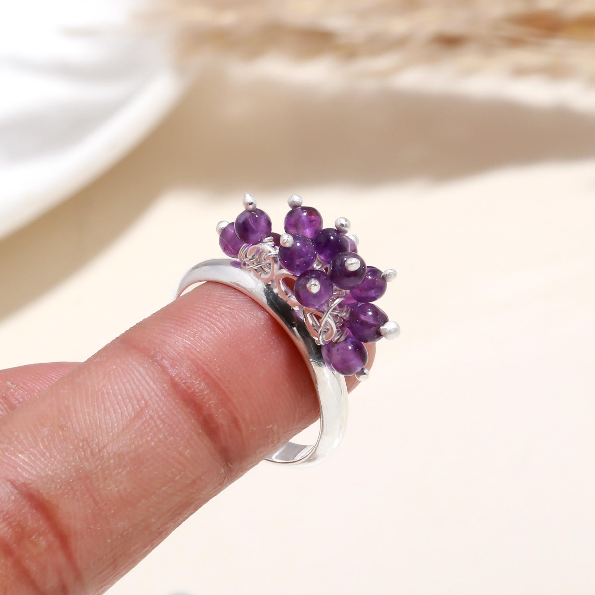The Vineyard Cluster: Wire Wrapped Grape Cluster Ring