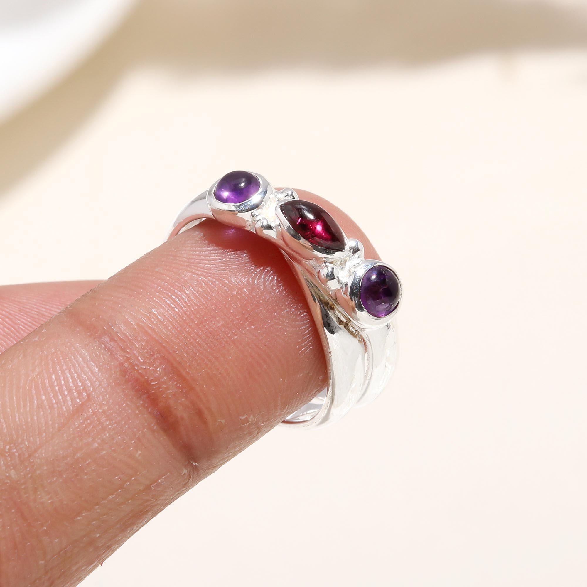 The Berry Trio: Minimalist Three Stone Ring