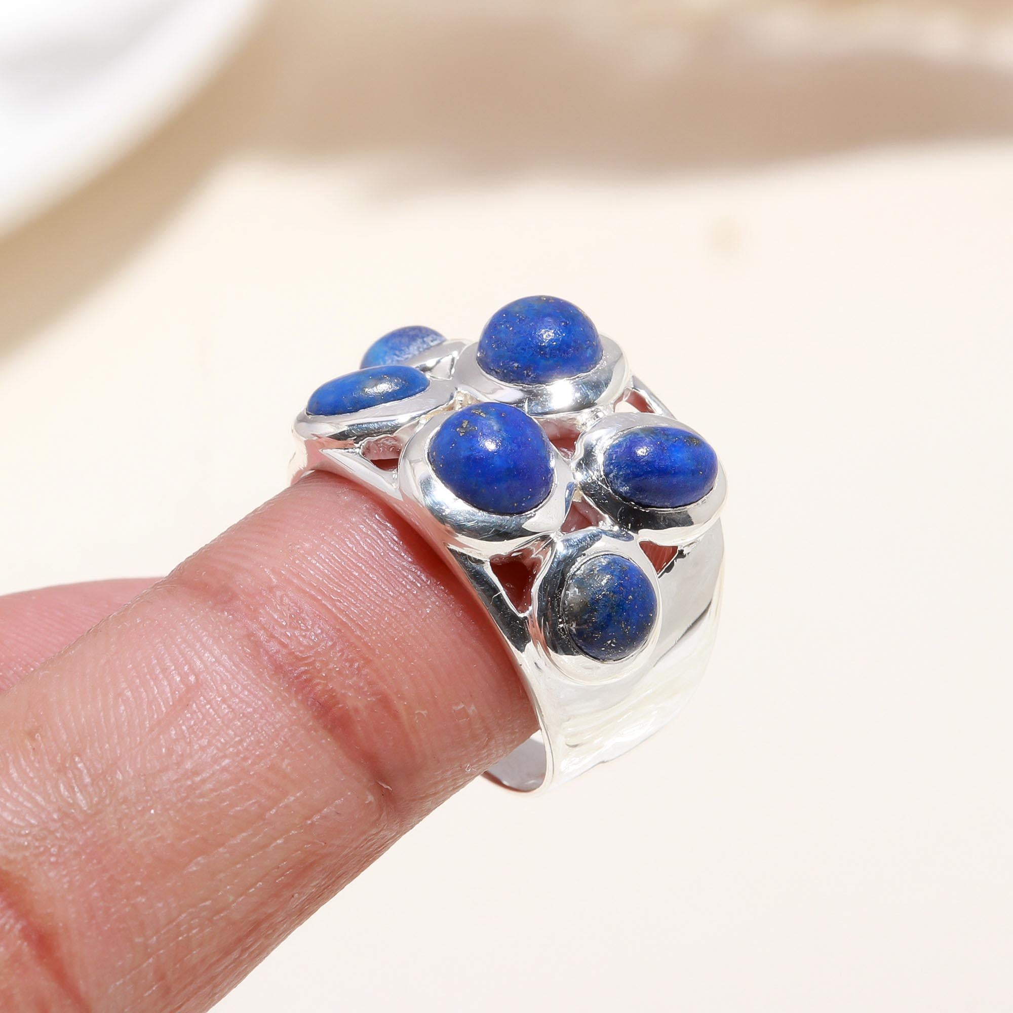 The Cobalt Galaxy: Bubble Multi-Stone Ring