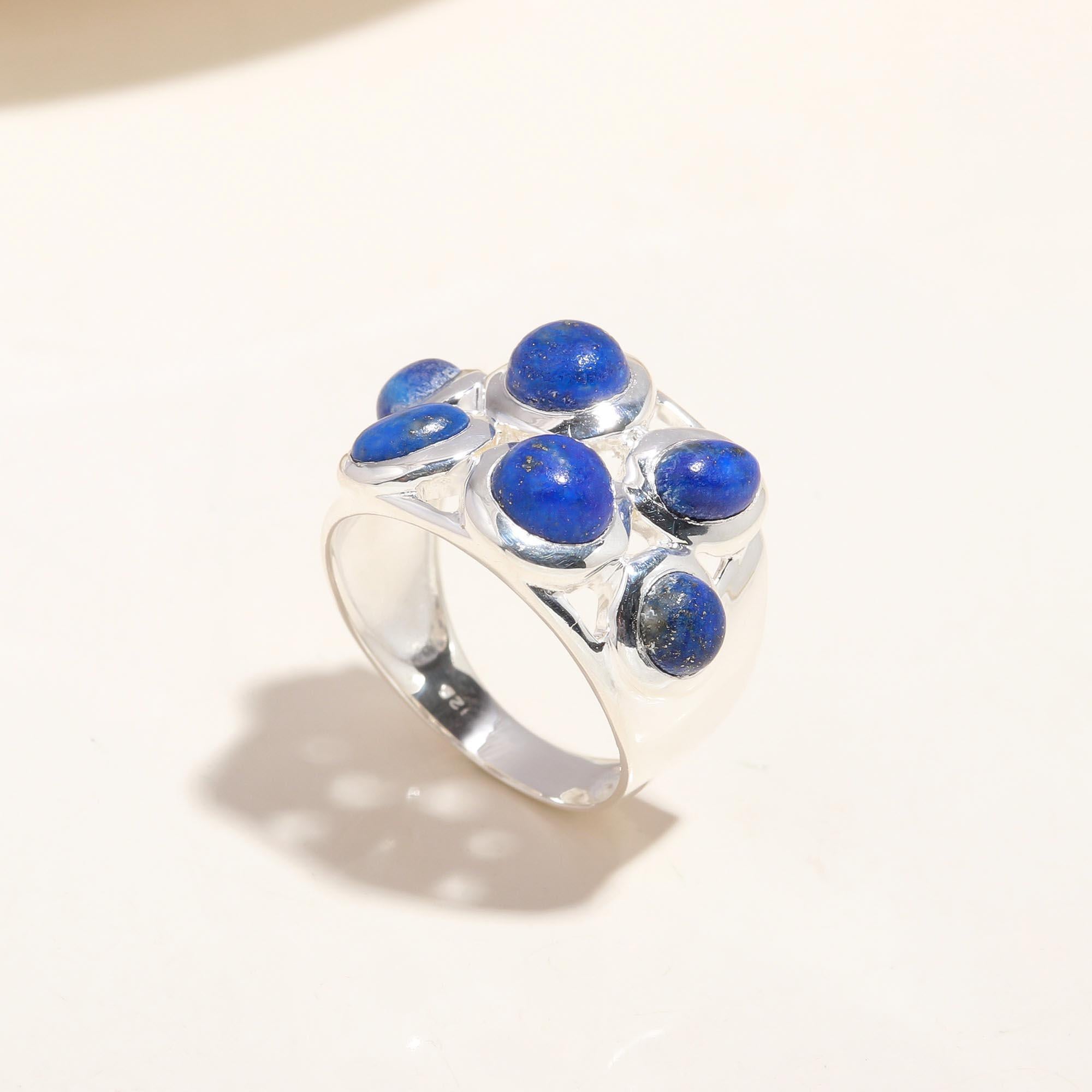 The Cobalt Galaxy: Bubble Multi-Stone Ring