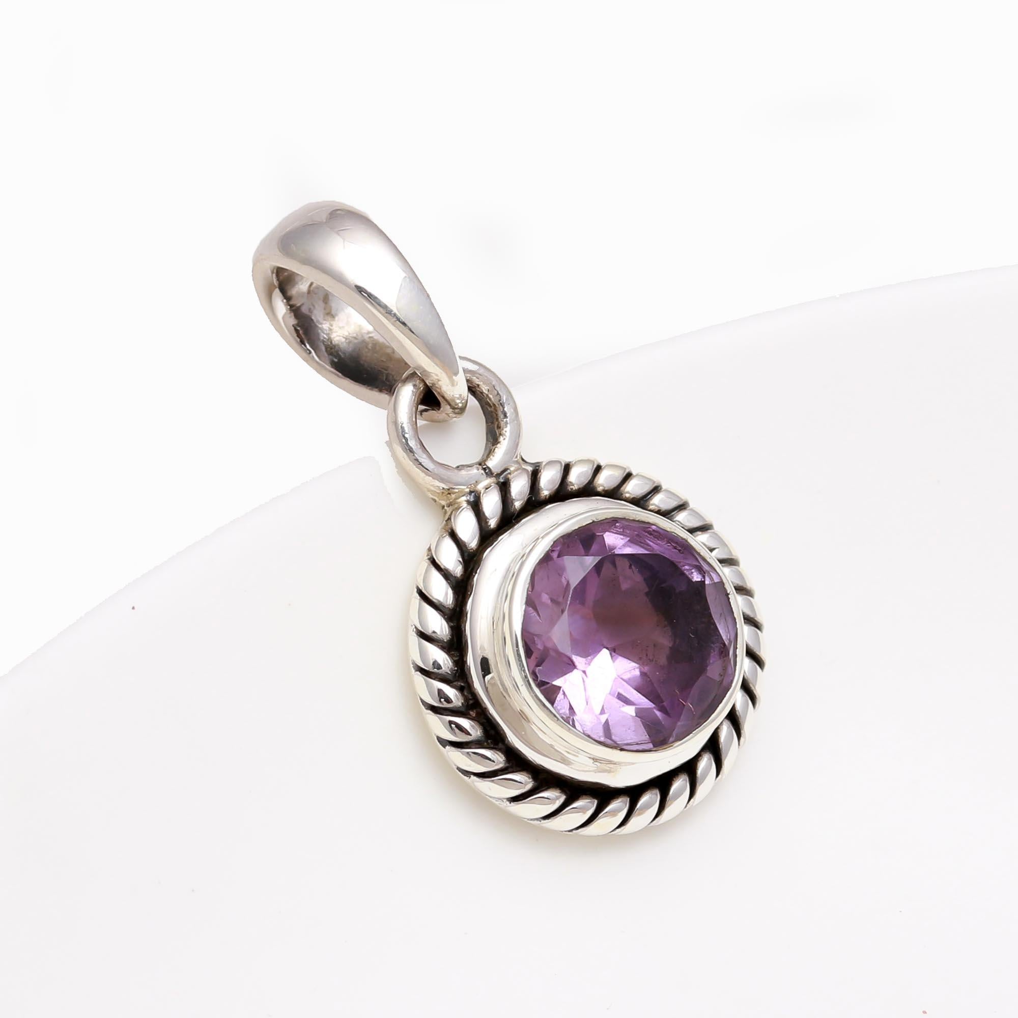The Violet Lace: Amethyst Oval Filigree Pendant
