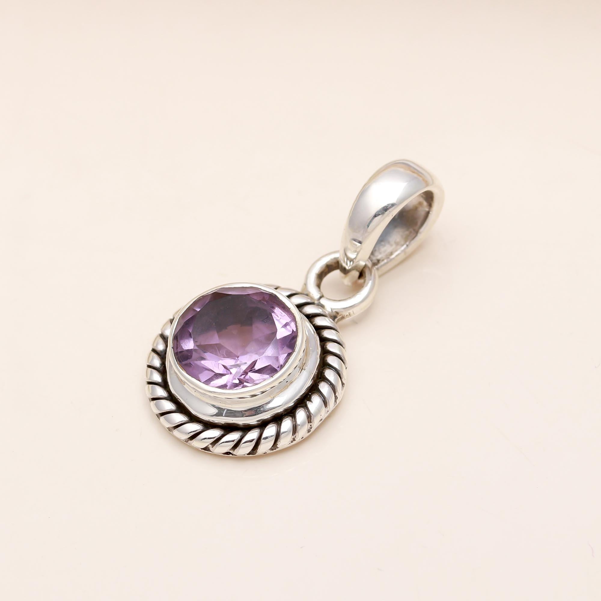 The Violet Lace: Amethyst Oval Filigree Pendant