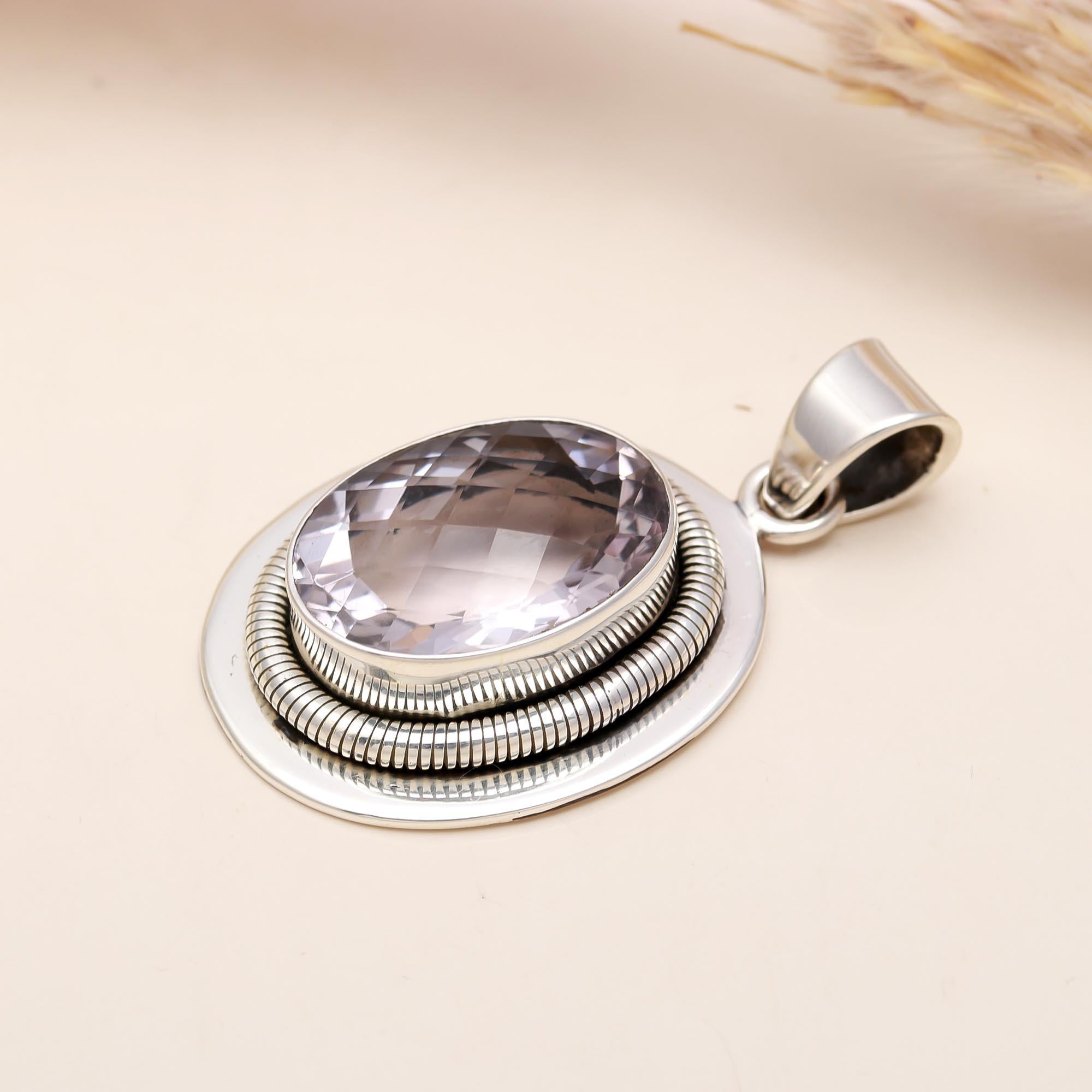 The Rose Coil: Pink Amethyst Wire-Wrapped Pendant