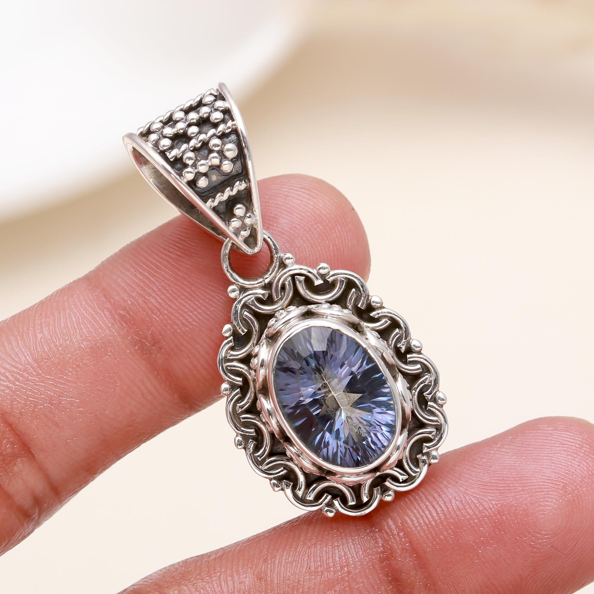 The Midnight Bali: Iolite Filigree Ornate Pendant