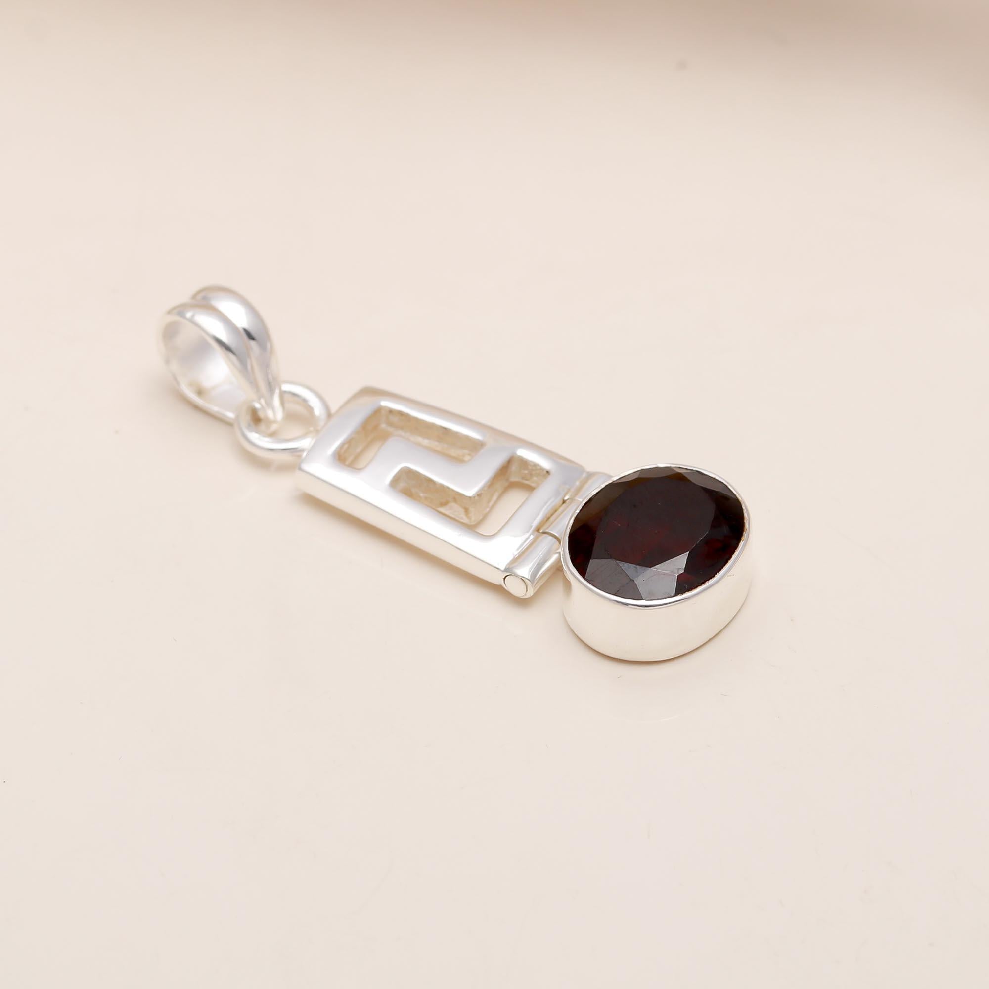 The Deco Maze: Art Deco Garnet Drop Pendant