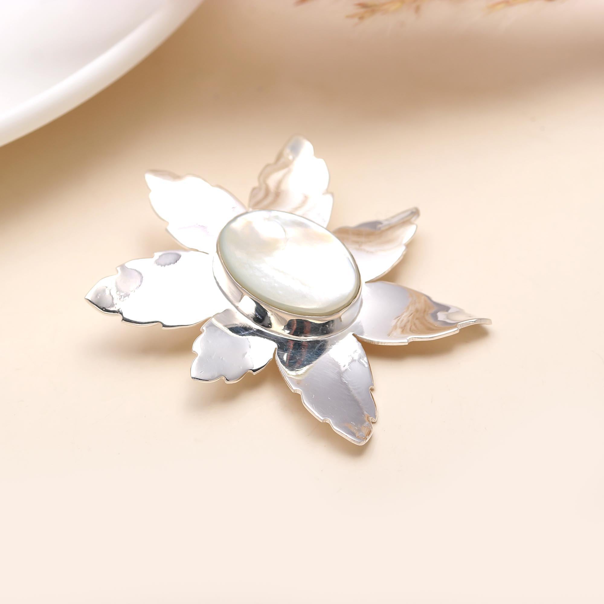 925 Sterling Silver And Stone Stubbed Pendant