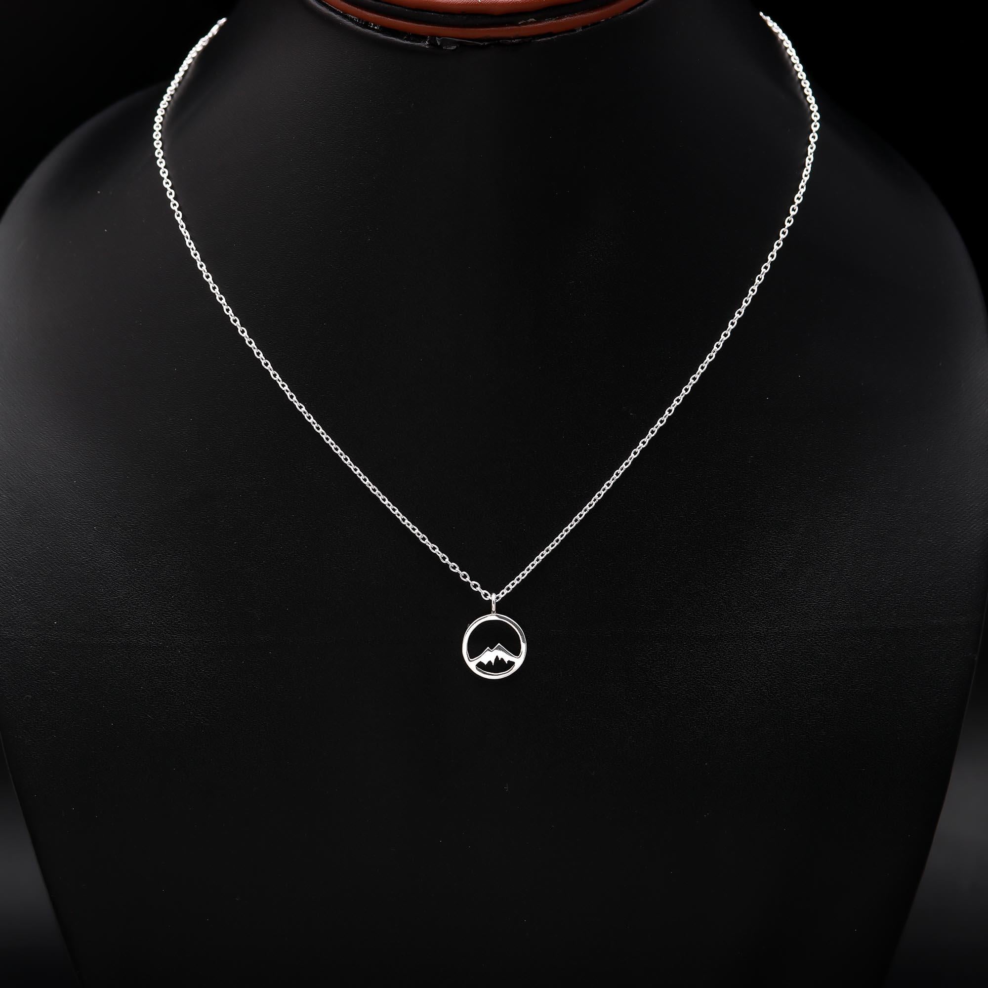 925 Silver Mountain Circle Pendant Necklace