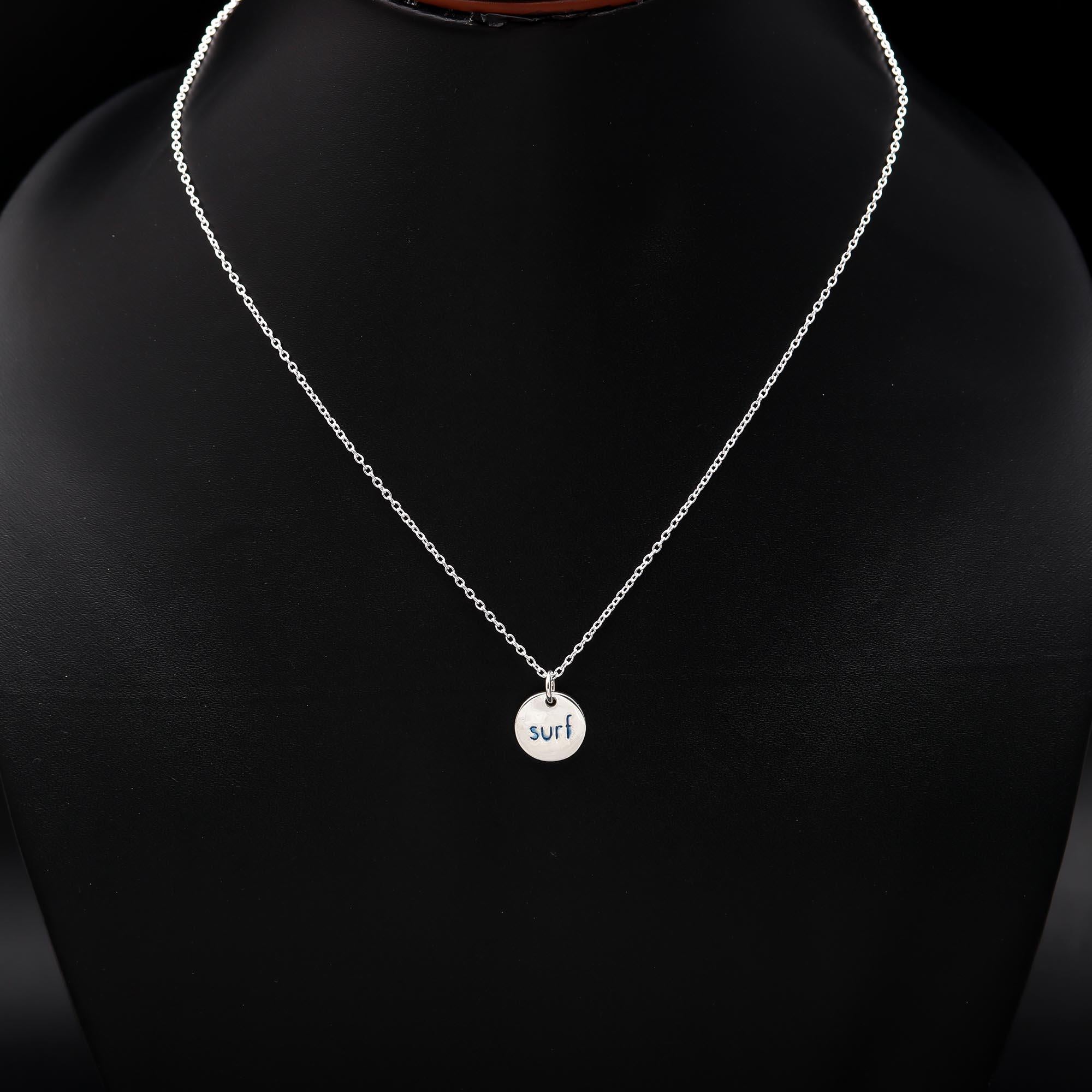 925 Silver Round Wave Pendant Necklace