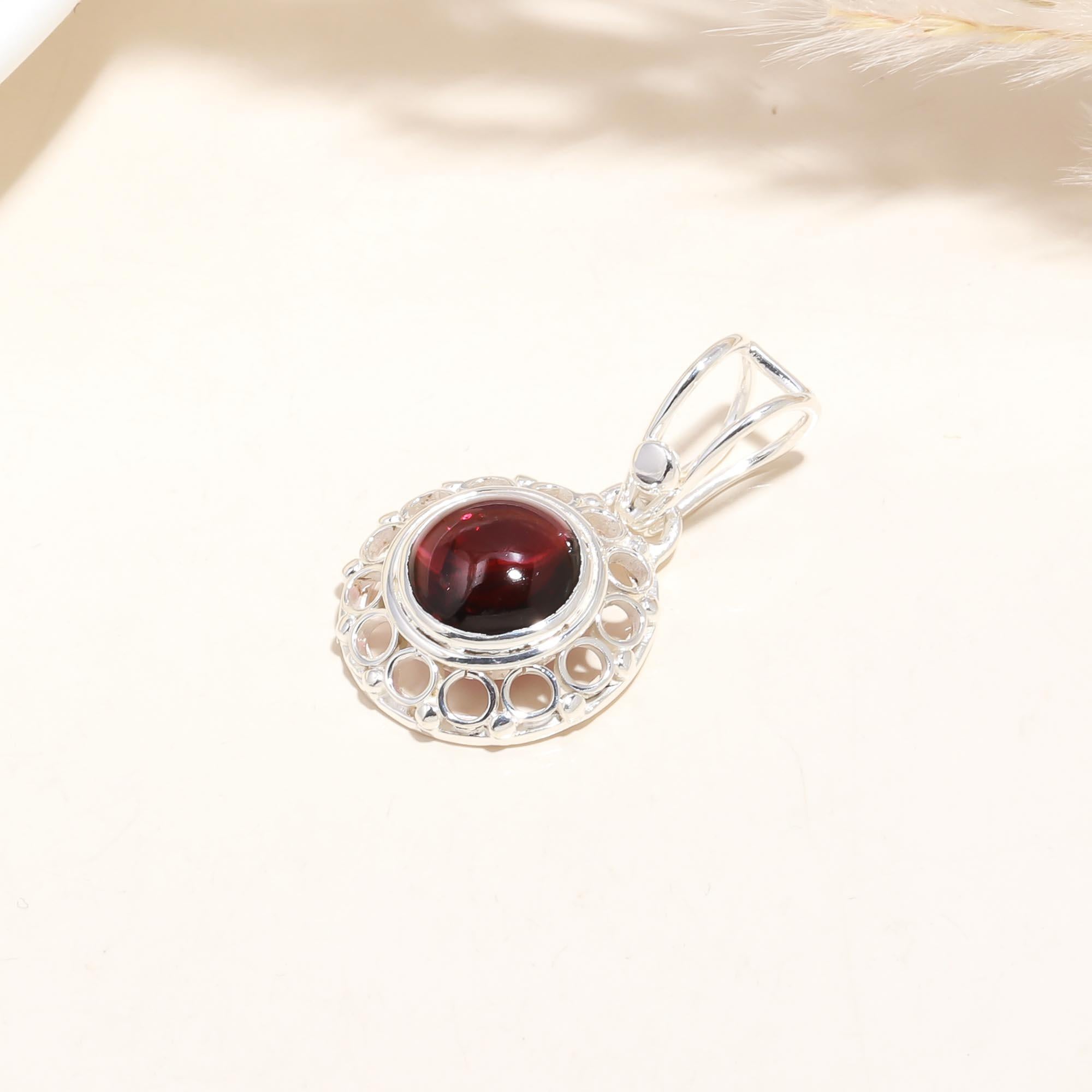 Gernet Pendant Natural 925 Gemstone With Sterling Silver Handmade Jewelry