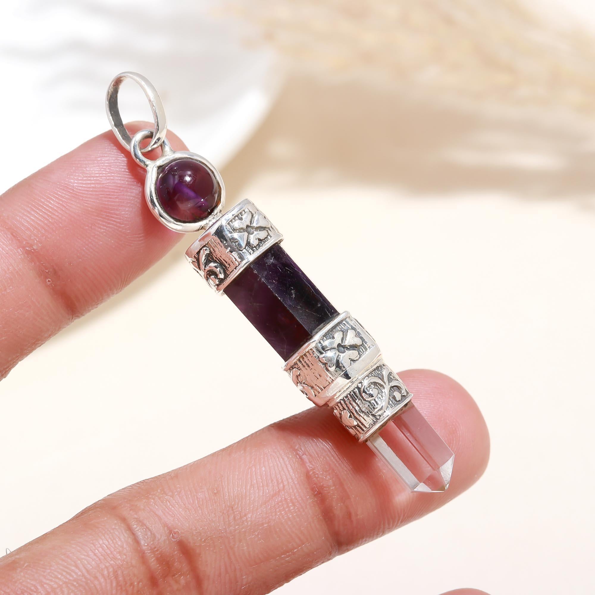 Amethyst Pendulum Sterling Silver Pendant