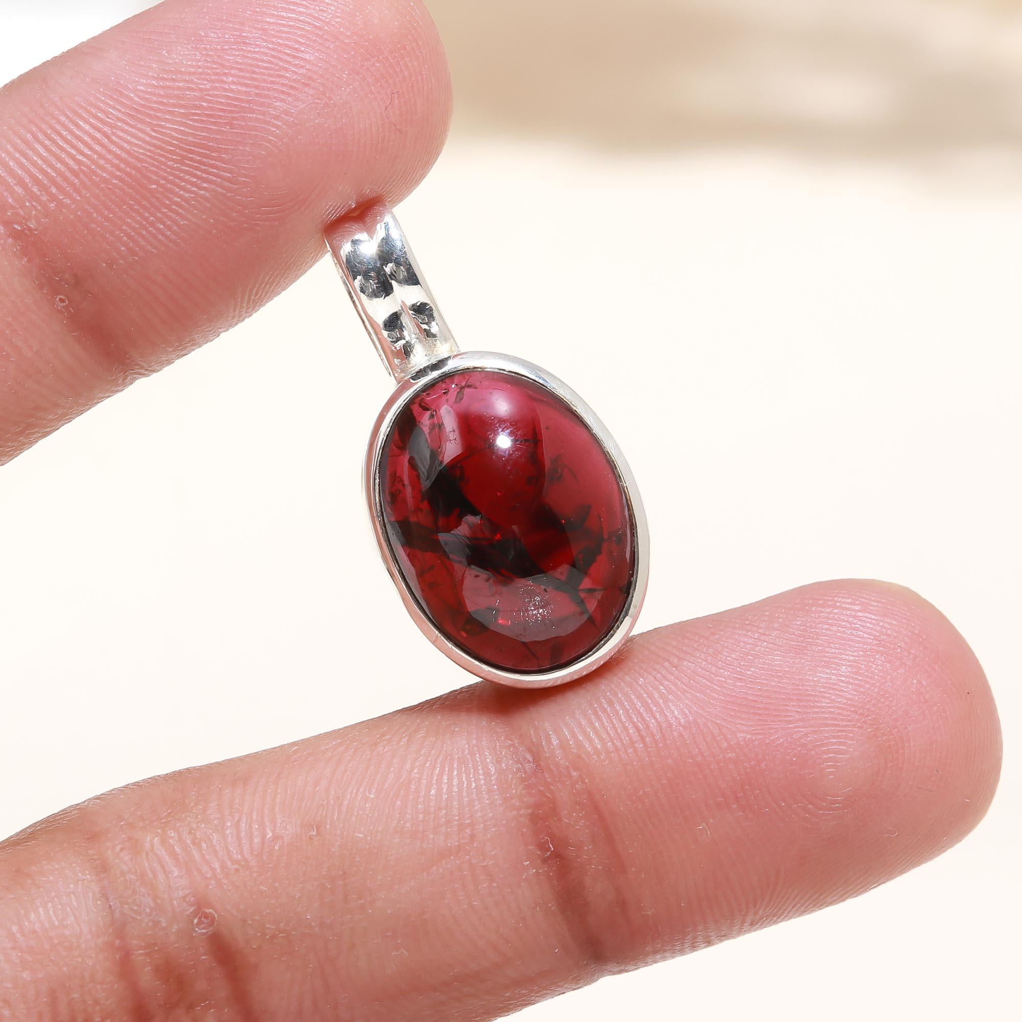 Garnet Red Fire Pendant Gemstone Pendant
