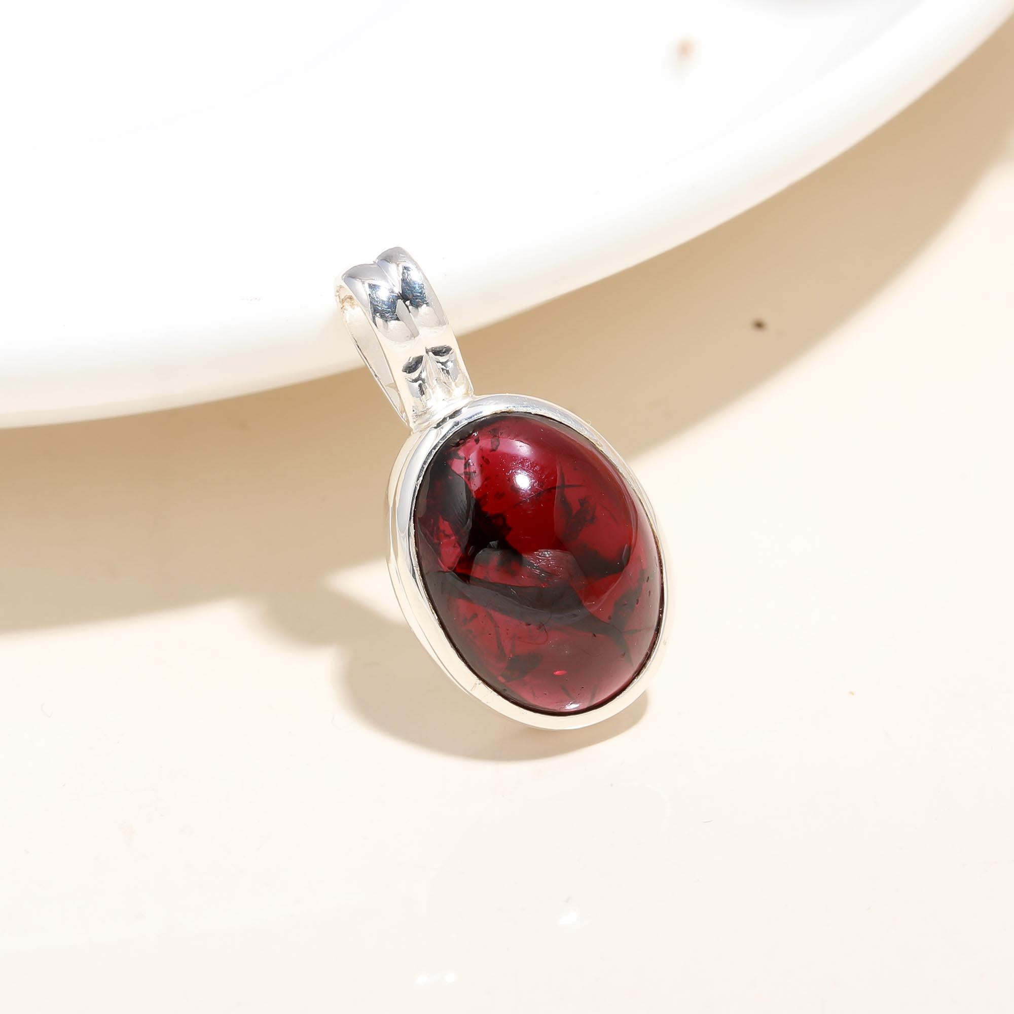 Garnet Red Fire Pendant Gemstone Pendant