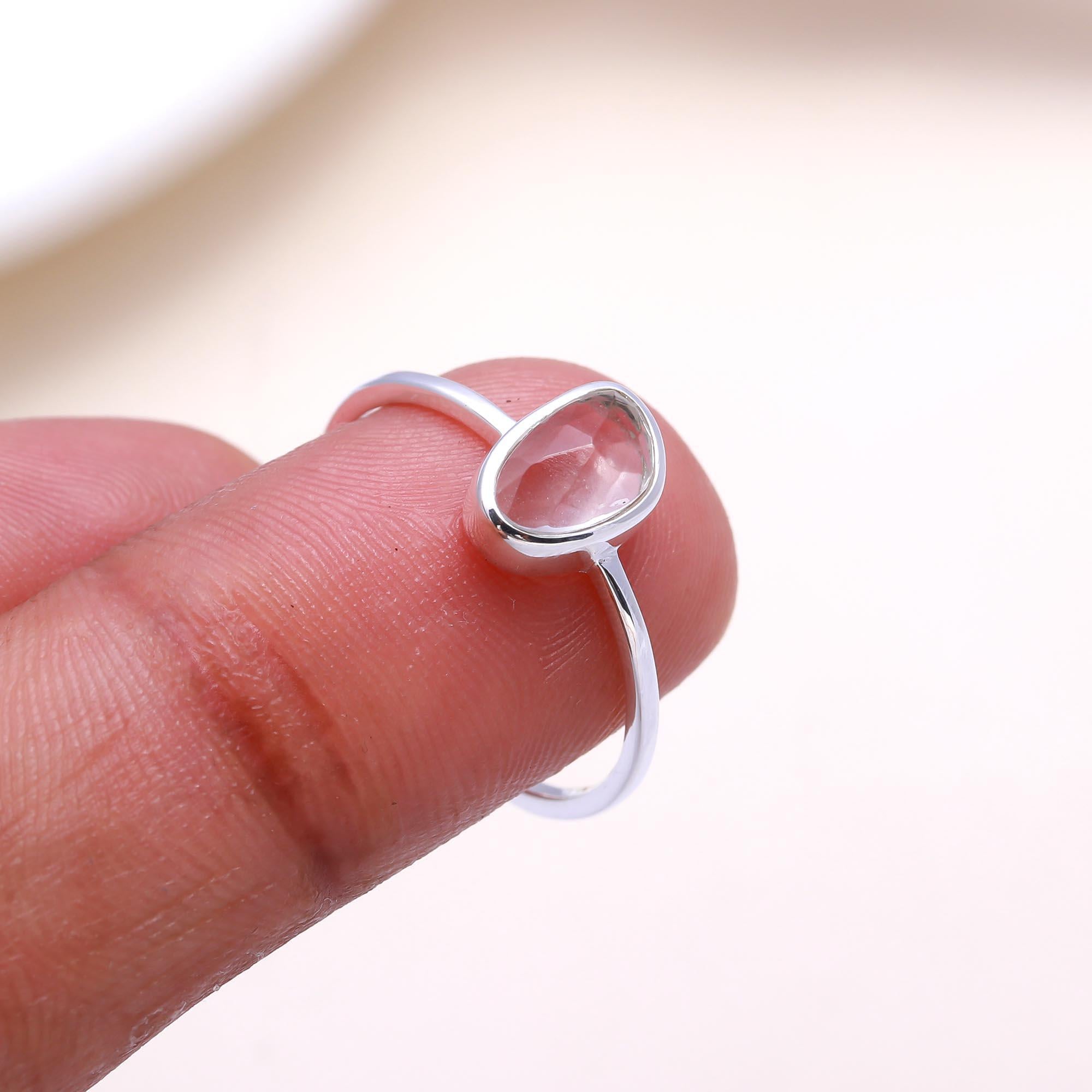 The Crystal Pool Ring: Rose Cut White Topaz Ring