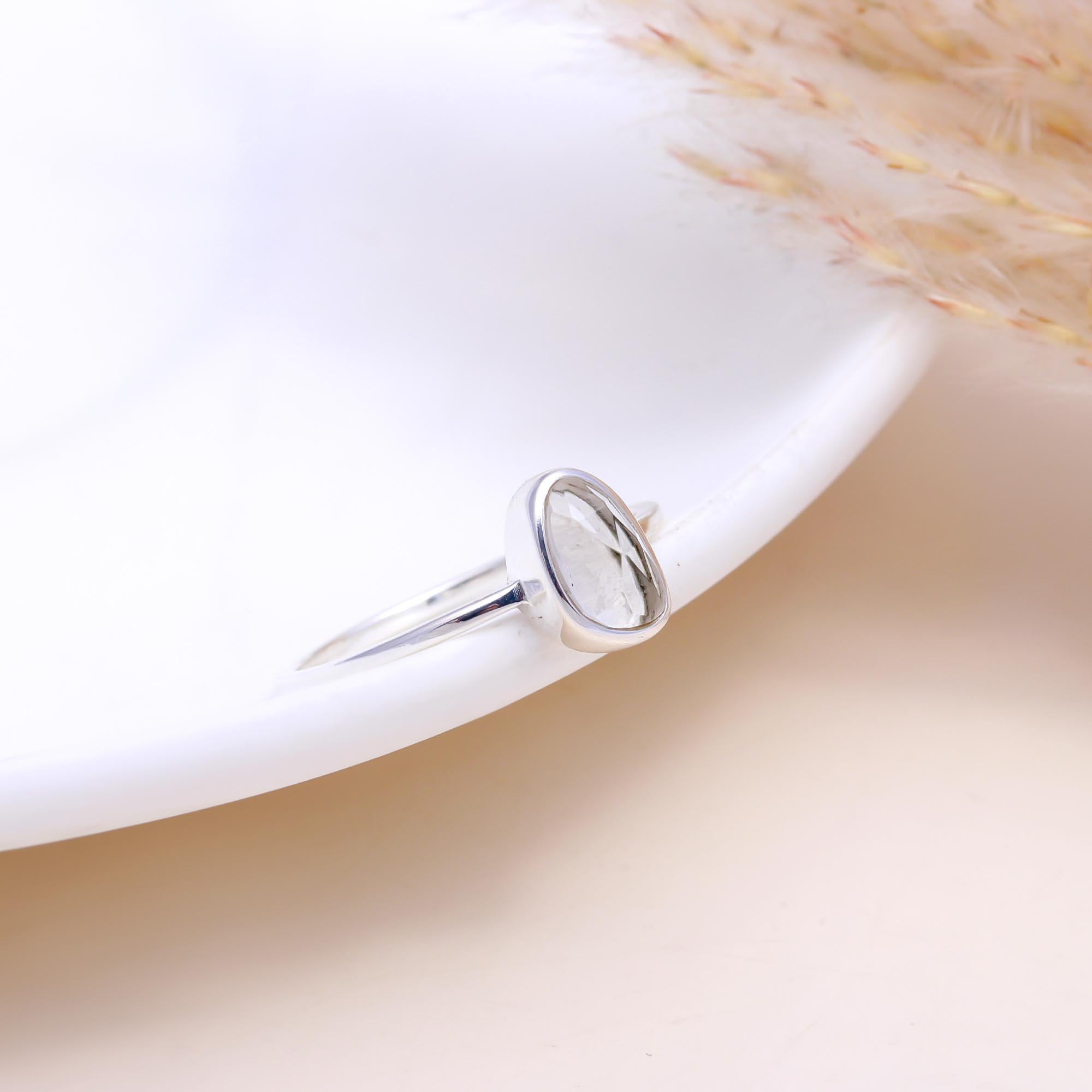 The Crystal Pool Ring: Rose Cut White Topaz Ring
