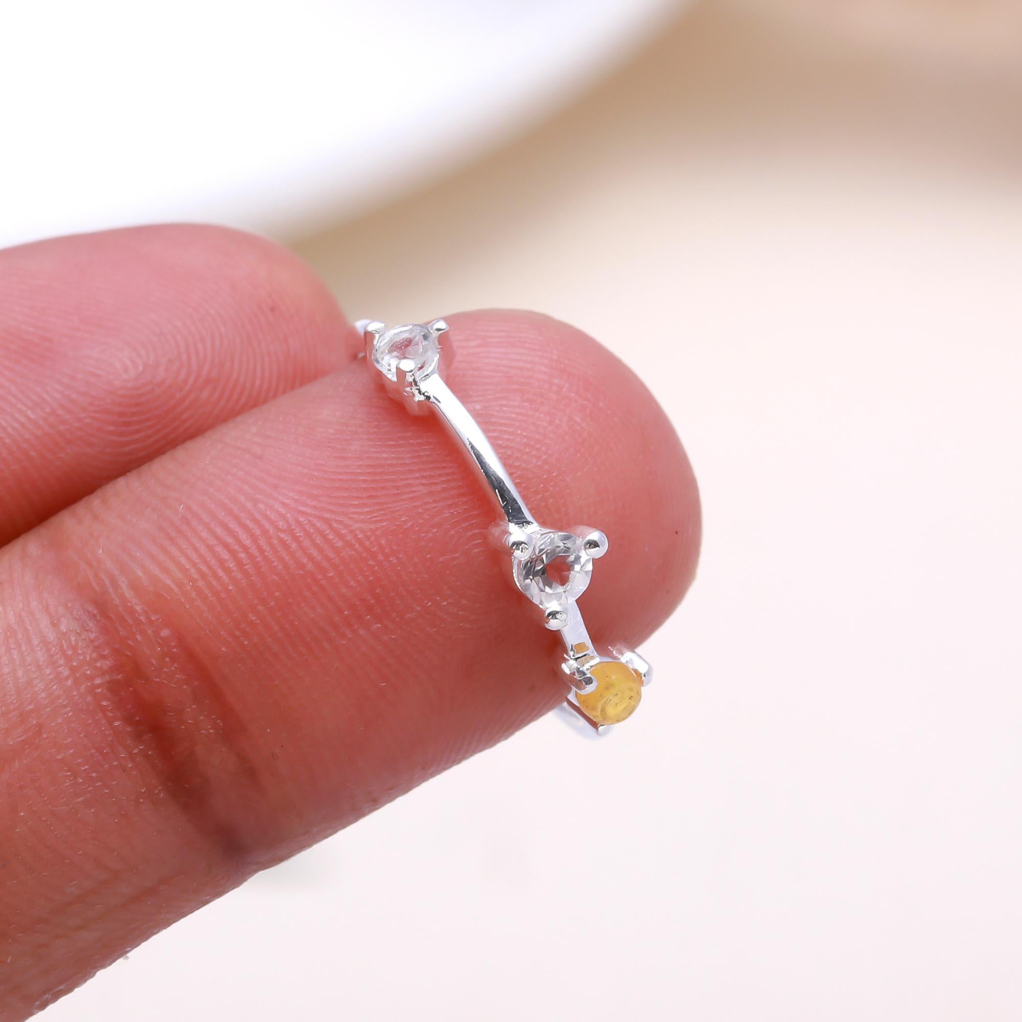 The Golden Bud Branch Ring: Citrine & Cubic zirconia Branch Ring
