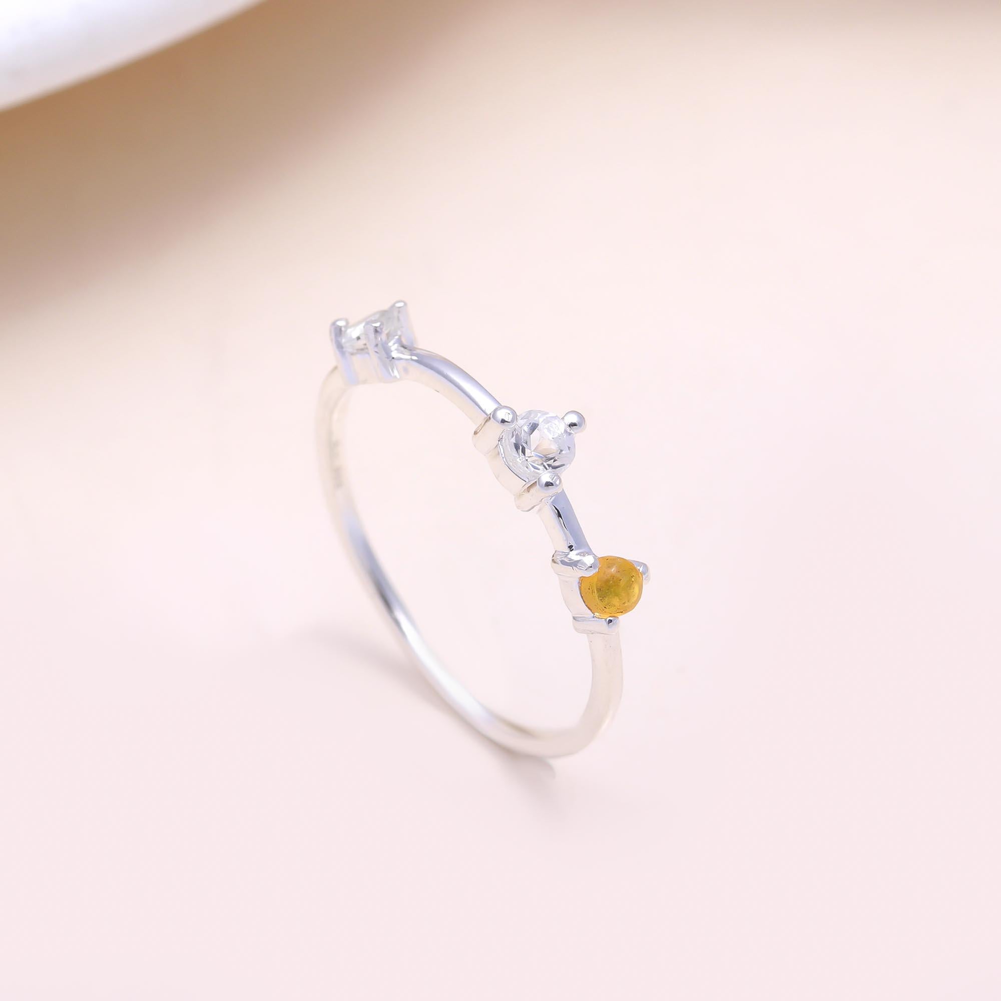 The Golden Bud Branch Ring: Citrine & Cubic zirconia Branch Ring