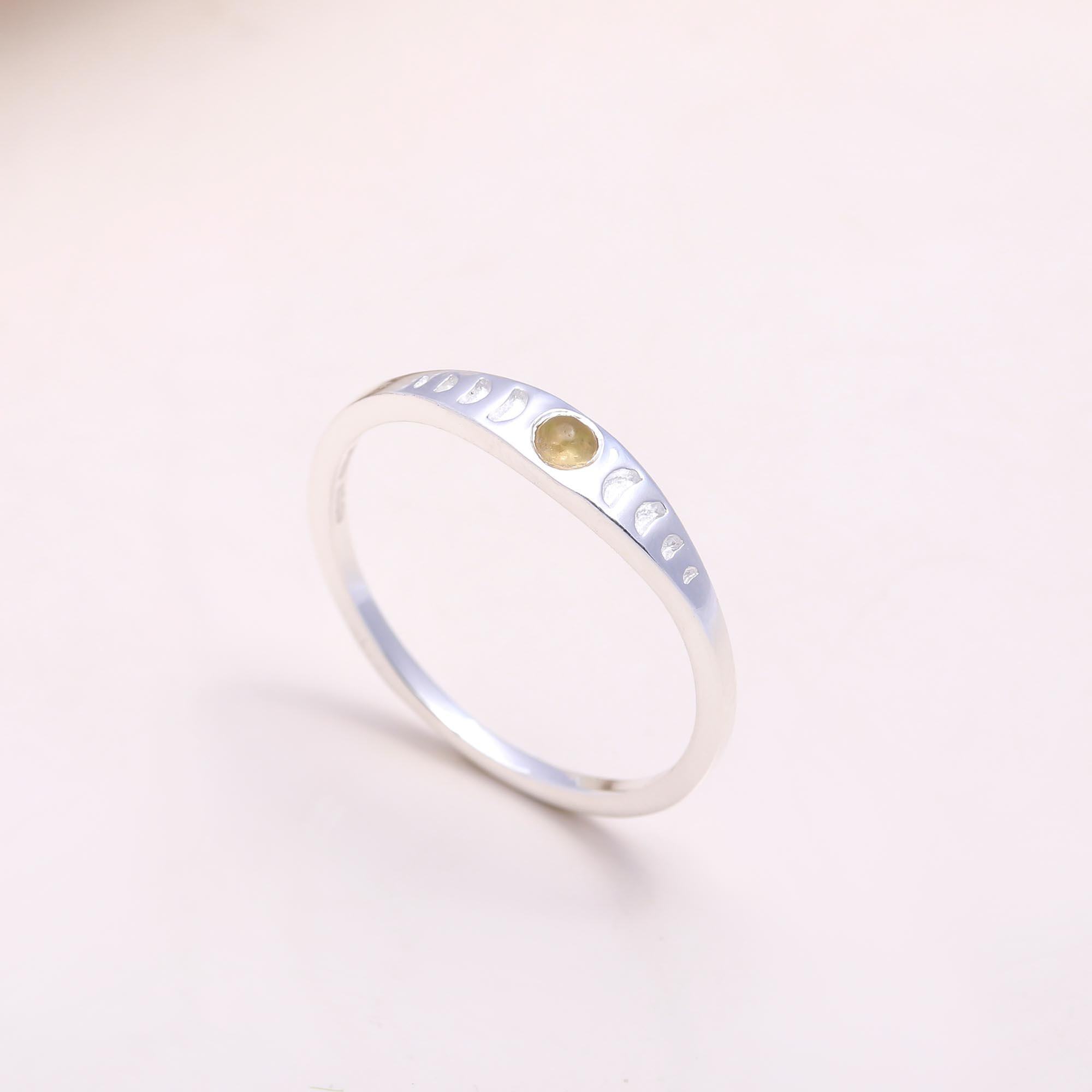 The Lunar Journey: Citrine Moon Phase Ring