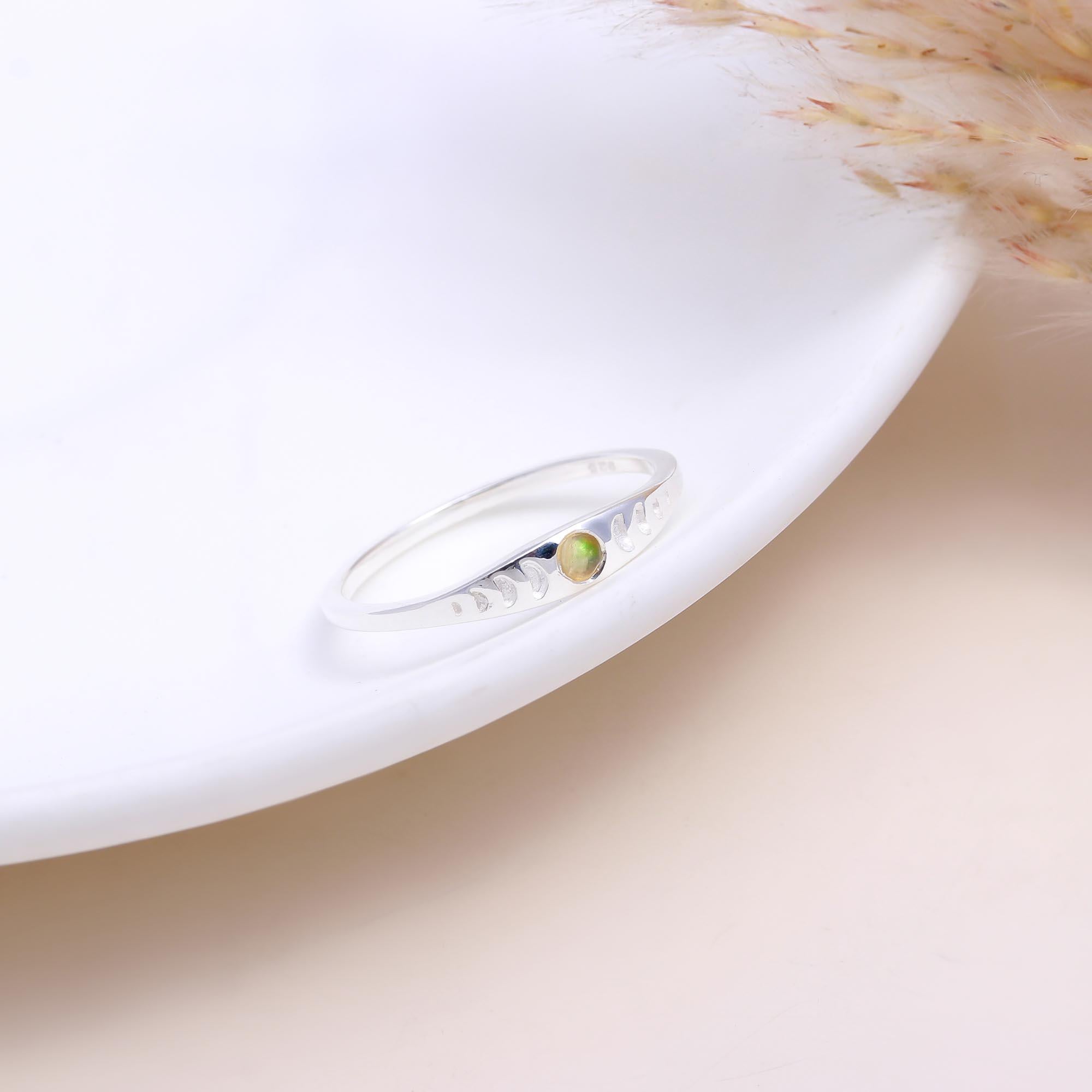 The Lunar Journey: Citrine Moon Phase Ring