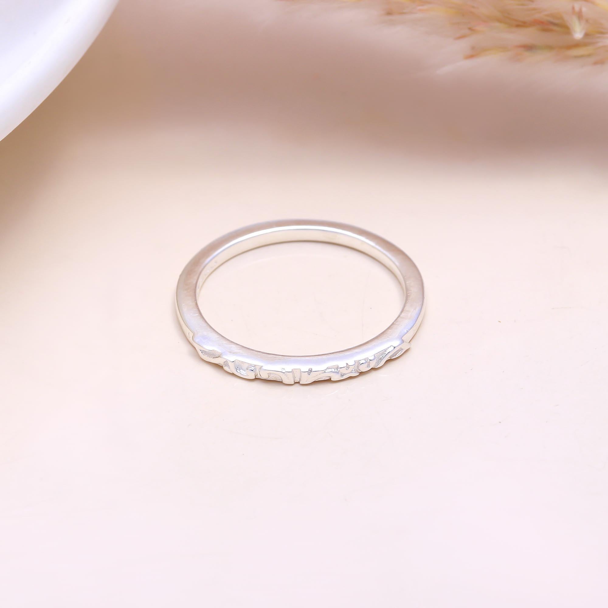 The Sky Drift: Silver Patterned Cloud Ring