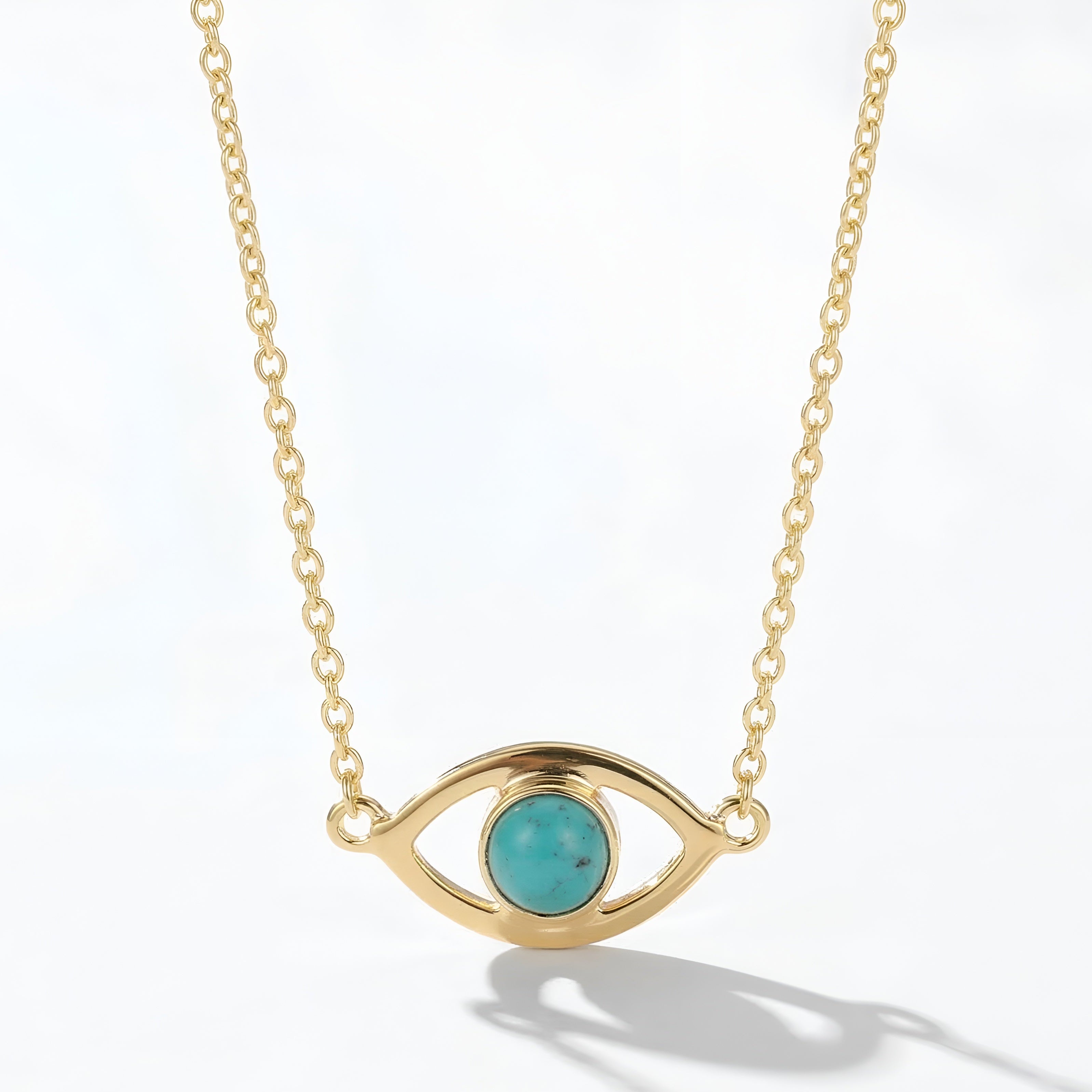 The Turquoise Gaze: Minimalist Evil Eye Necklace