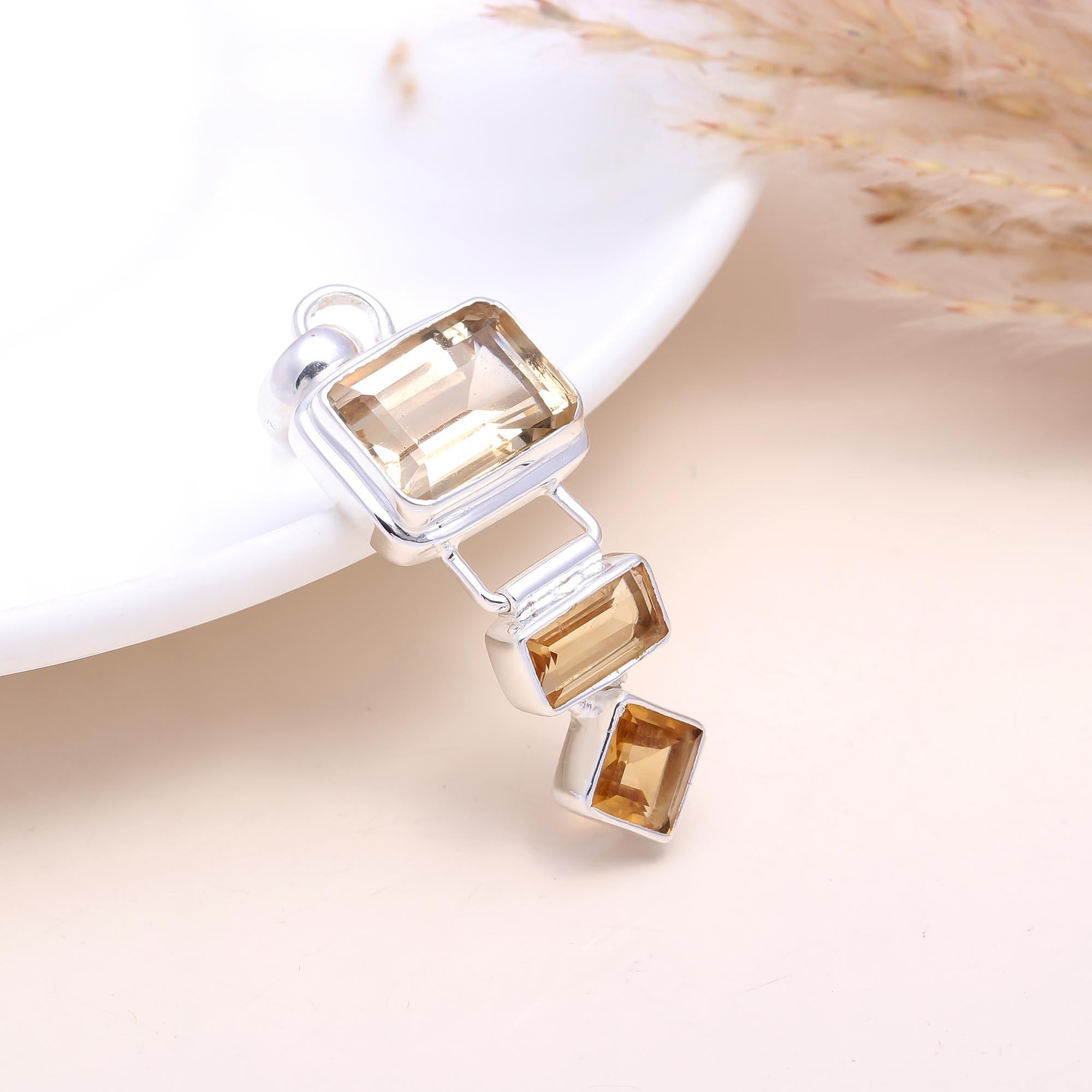 The Golden Tier: Triple Drop Citrine Pendant