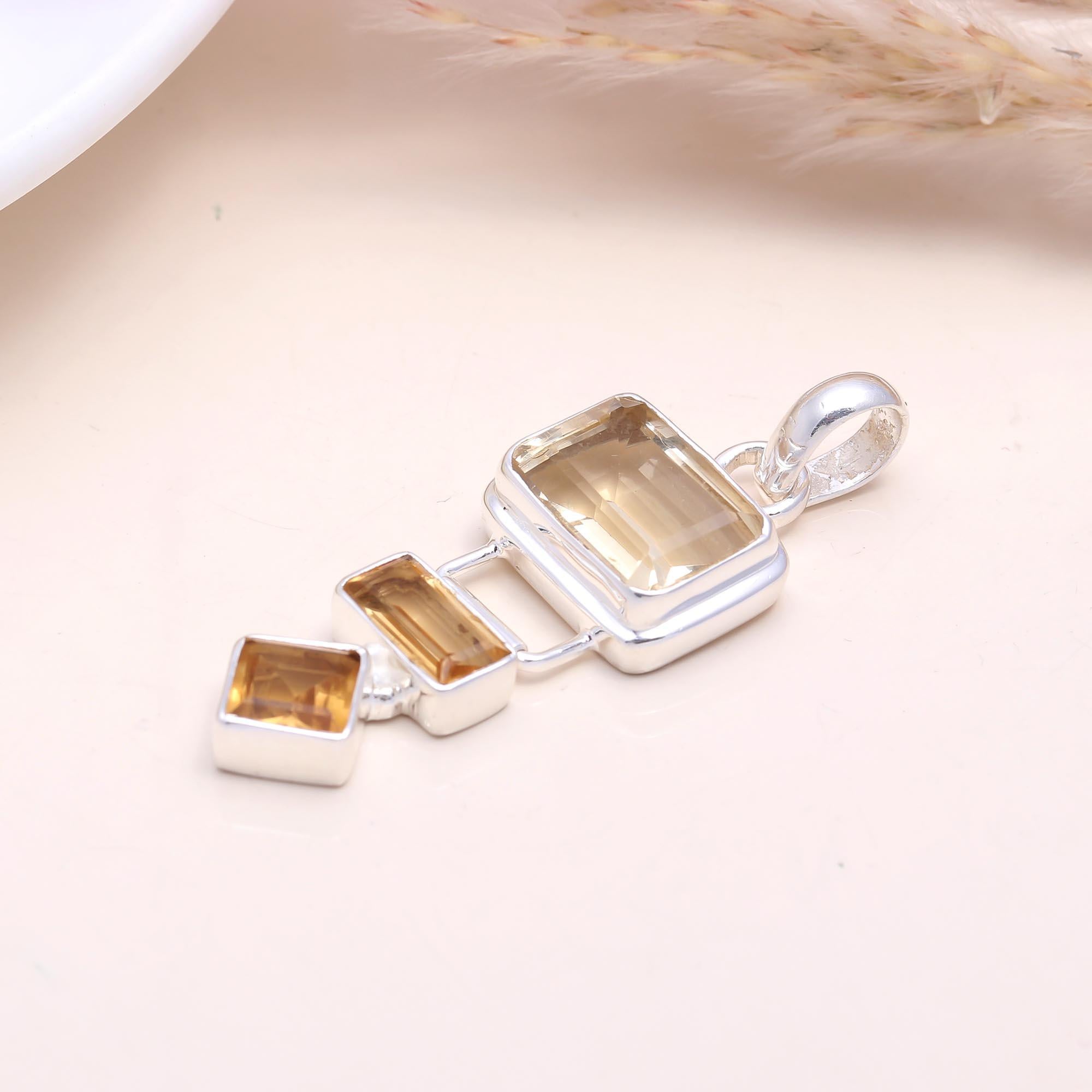 The Golden Tier: Triple Drop Citrine Pendant