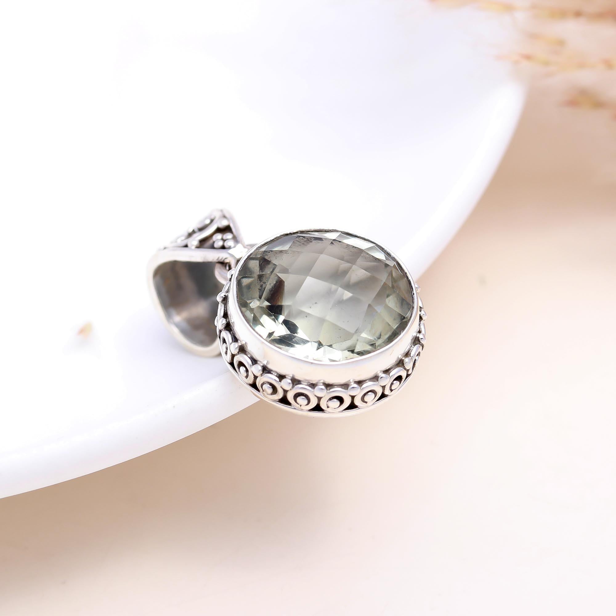 The Victorian Green: Green Amethyst Filigree Pendant