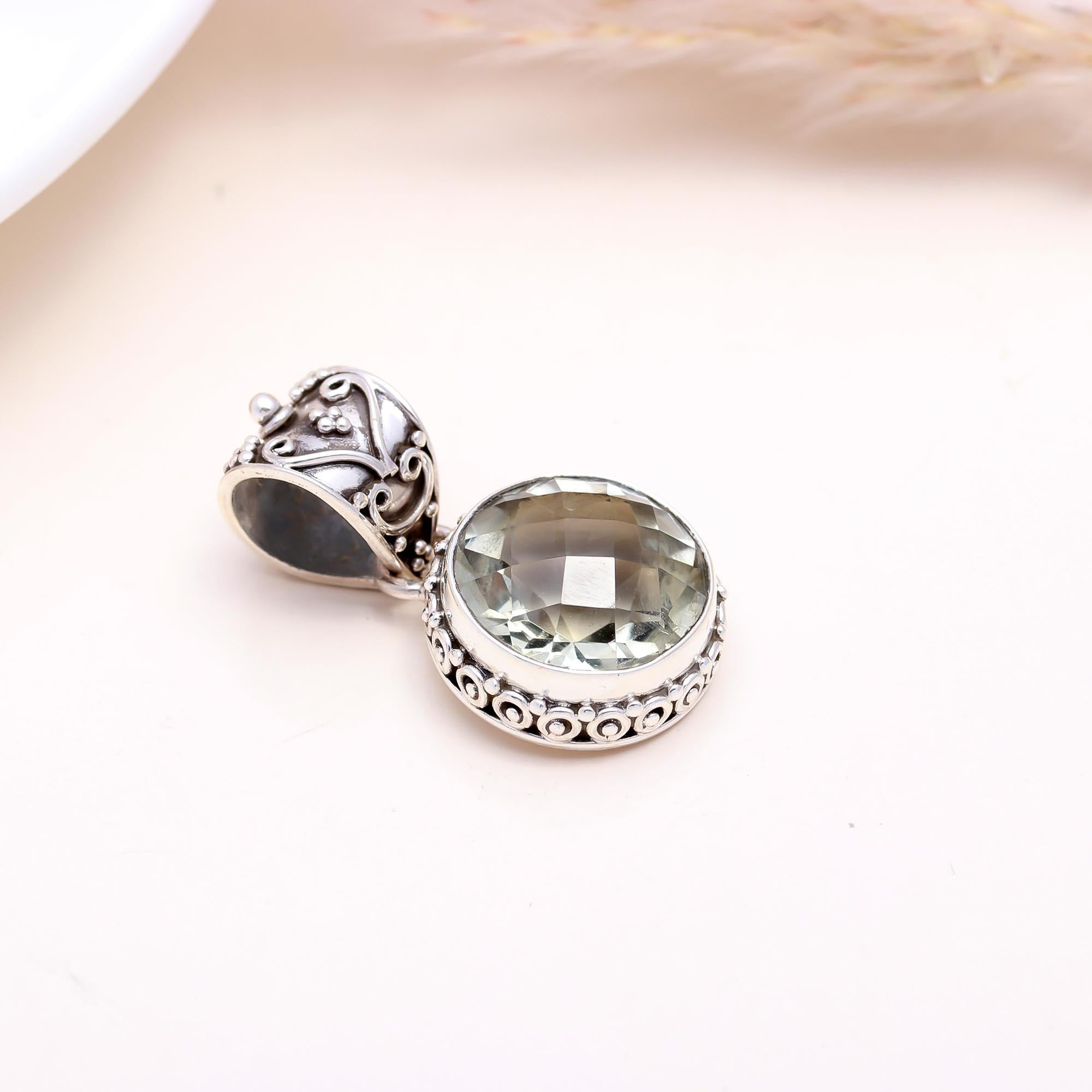 The Victorian Green: Green Amethyst Filigree Pendant