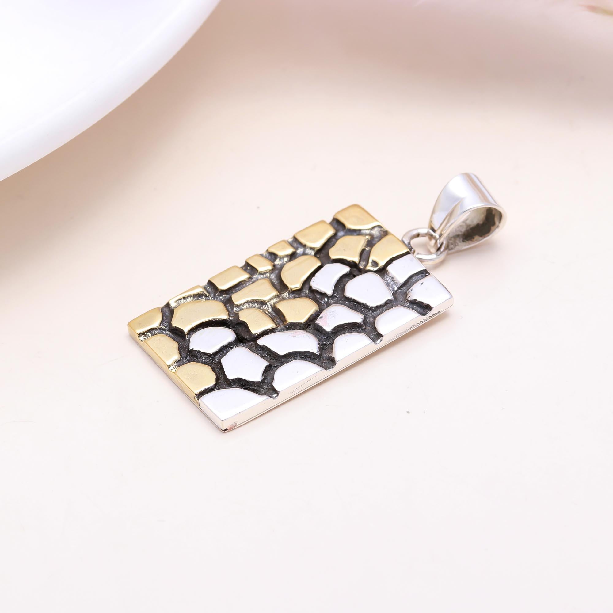 The Cobblestone Bar: Two-Tone Mosaic Pendant