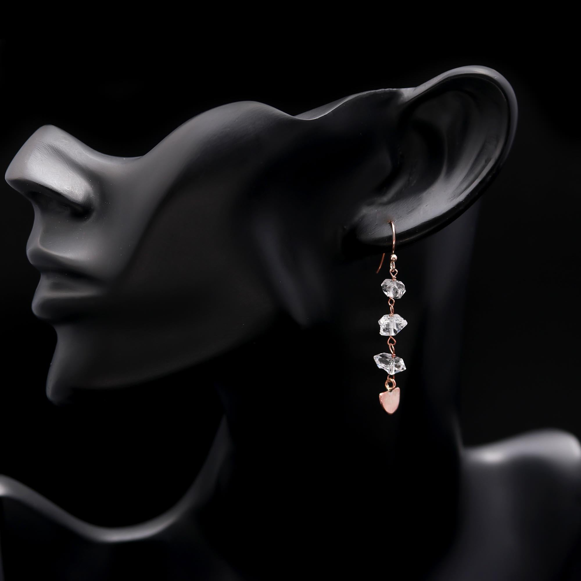 925 Sterling Silver Herkimer Diamond Long Dangle Earrings