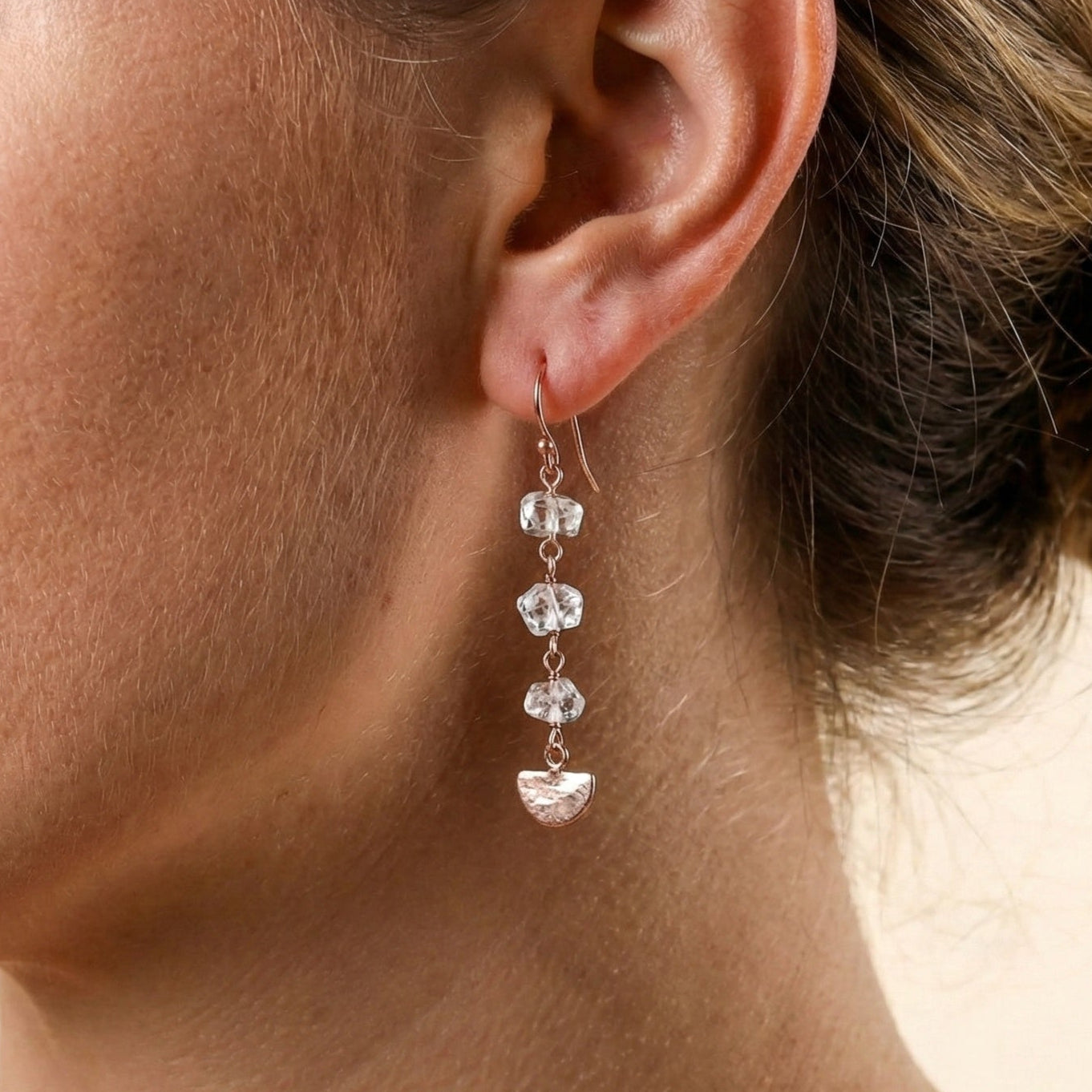 Sterling Silver Herkimer Diamond Long Dangle Earrings