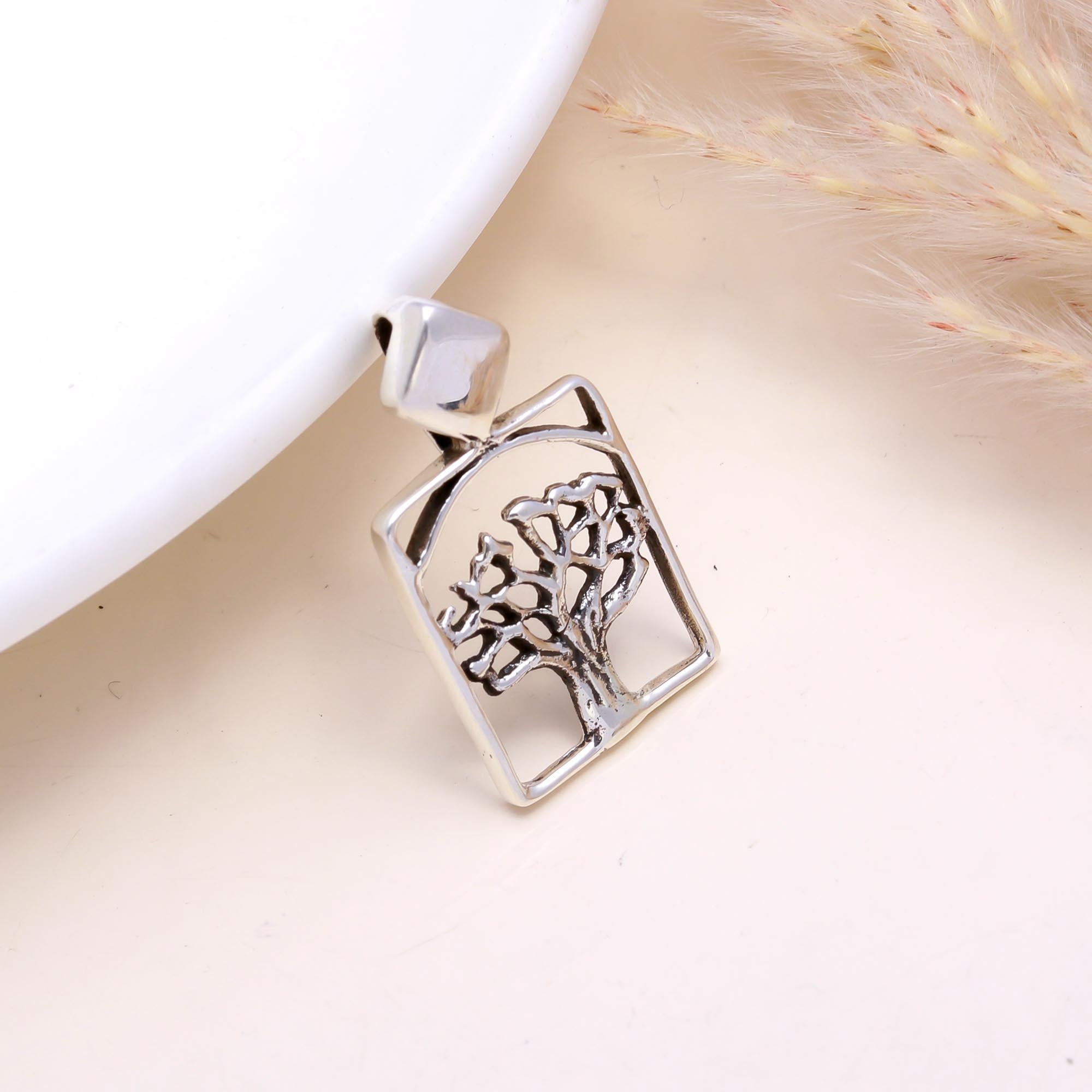 The Framed Life: Rectangular Tree of Life Pendant