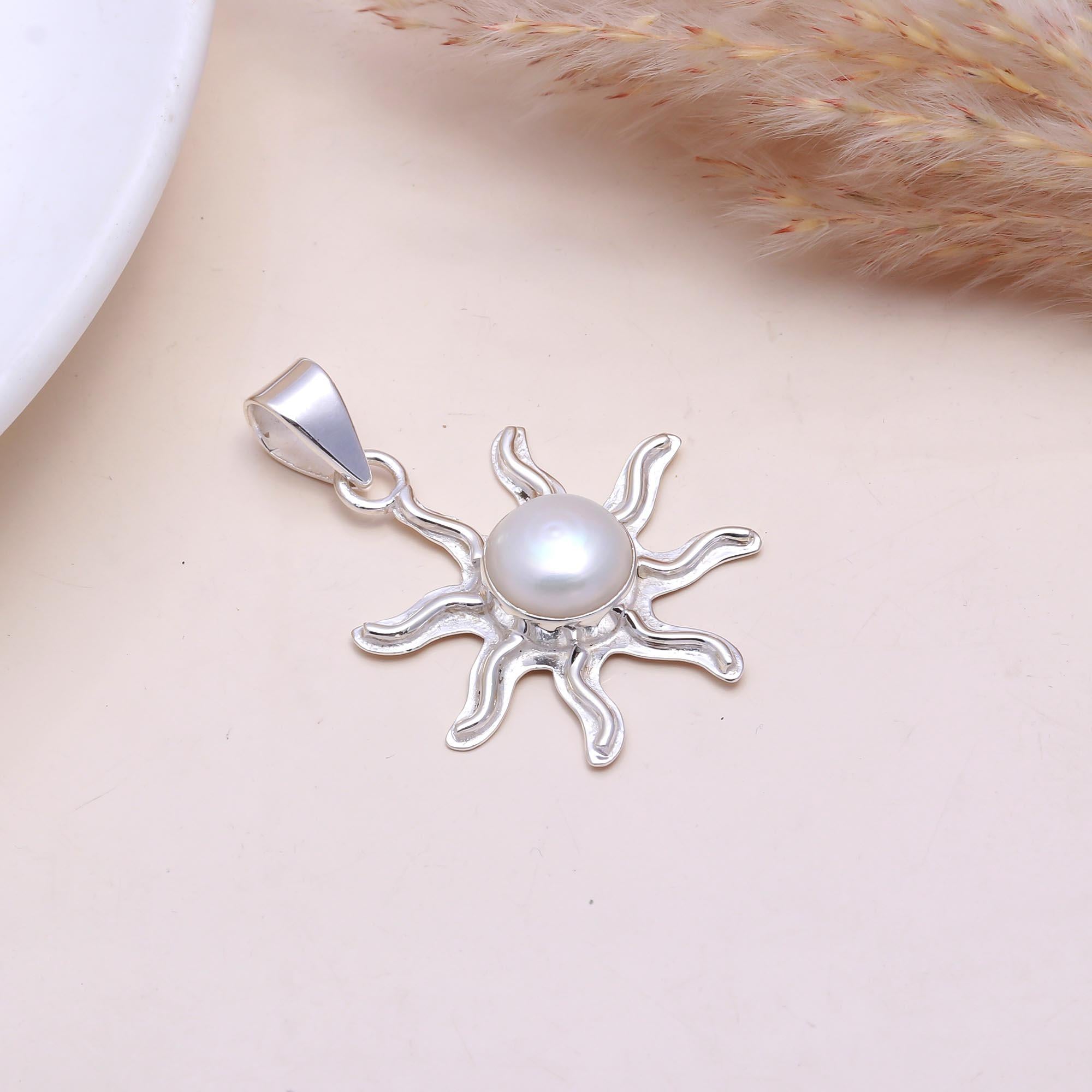 The Ocean Star: Freshwater Pearl Sunburst Pendant
