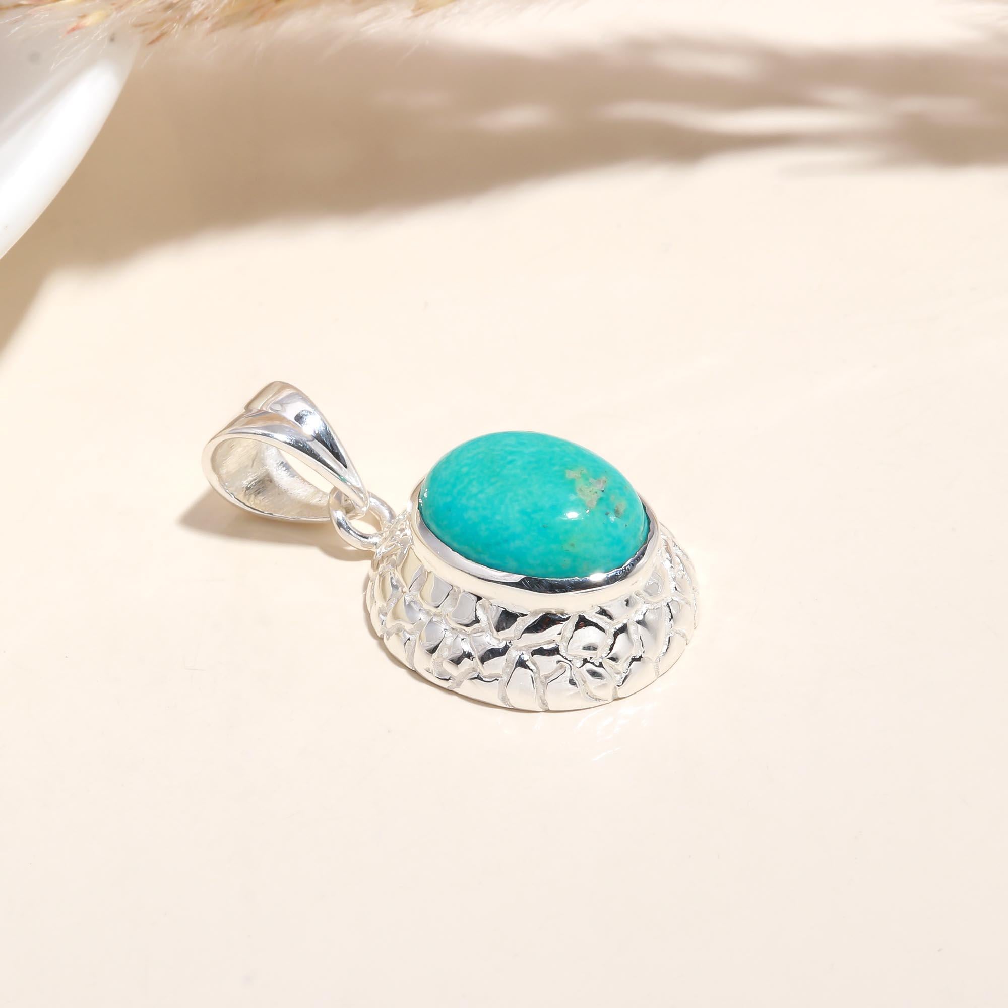 The Artisan Turquoise: Textured Basket Setting Pendant