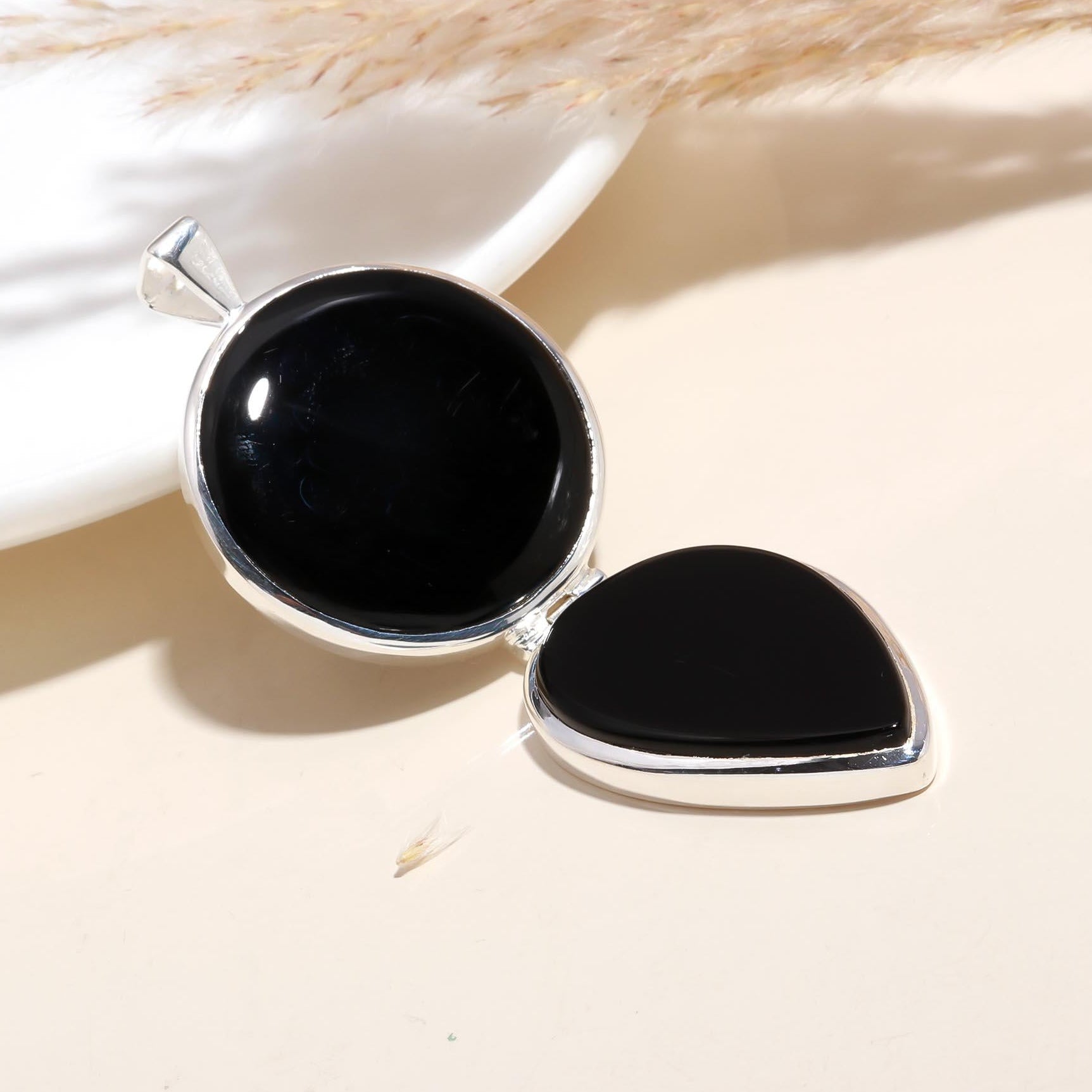 The Midnight Duo: Articulated Black Onyx Locket Style Pendant