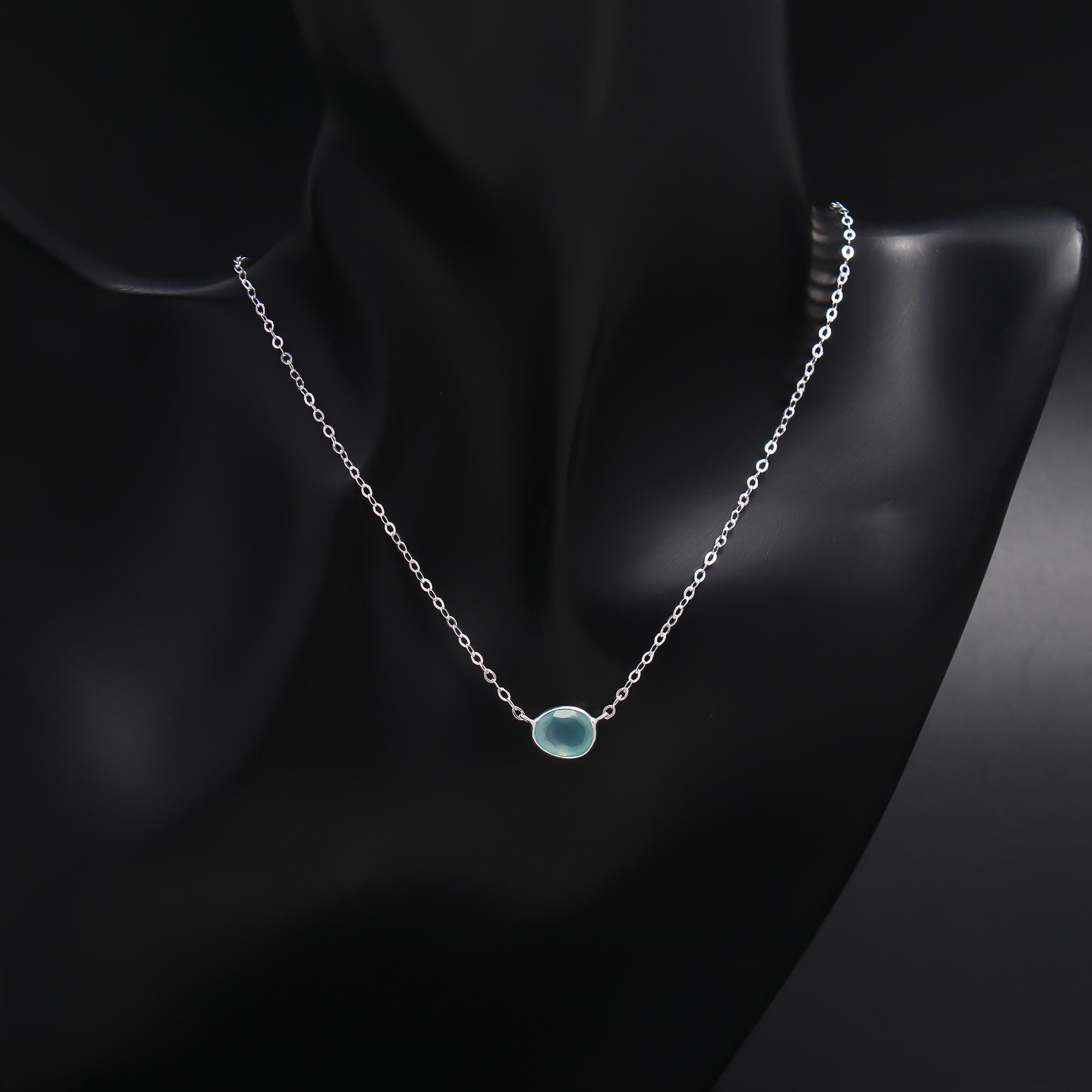 The Green Horizon: Chalcedony Station Necklace