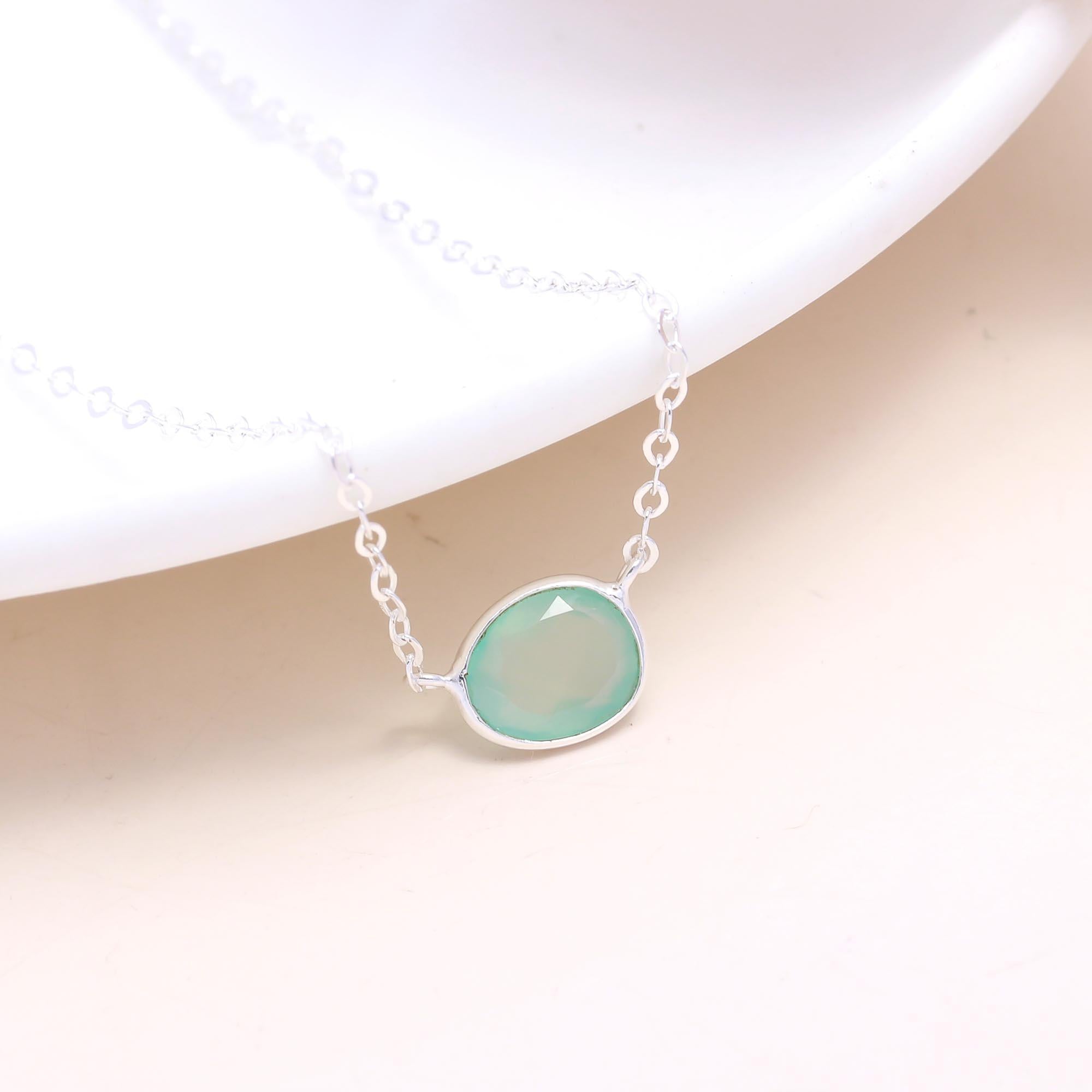 The Green Horizon: Chalcedony Station Necklace