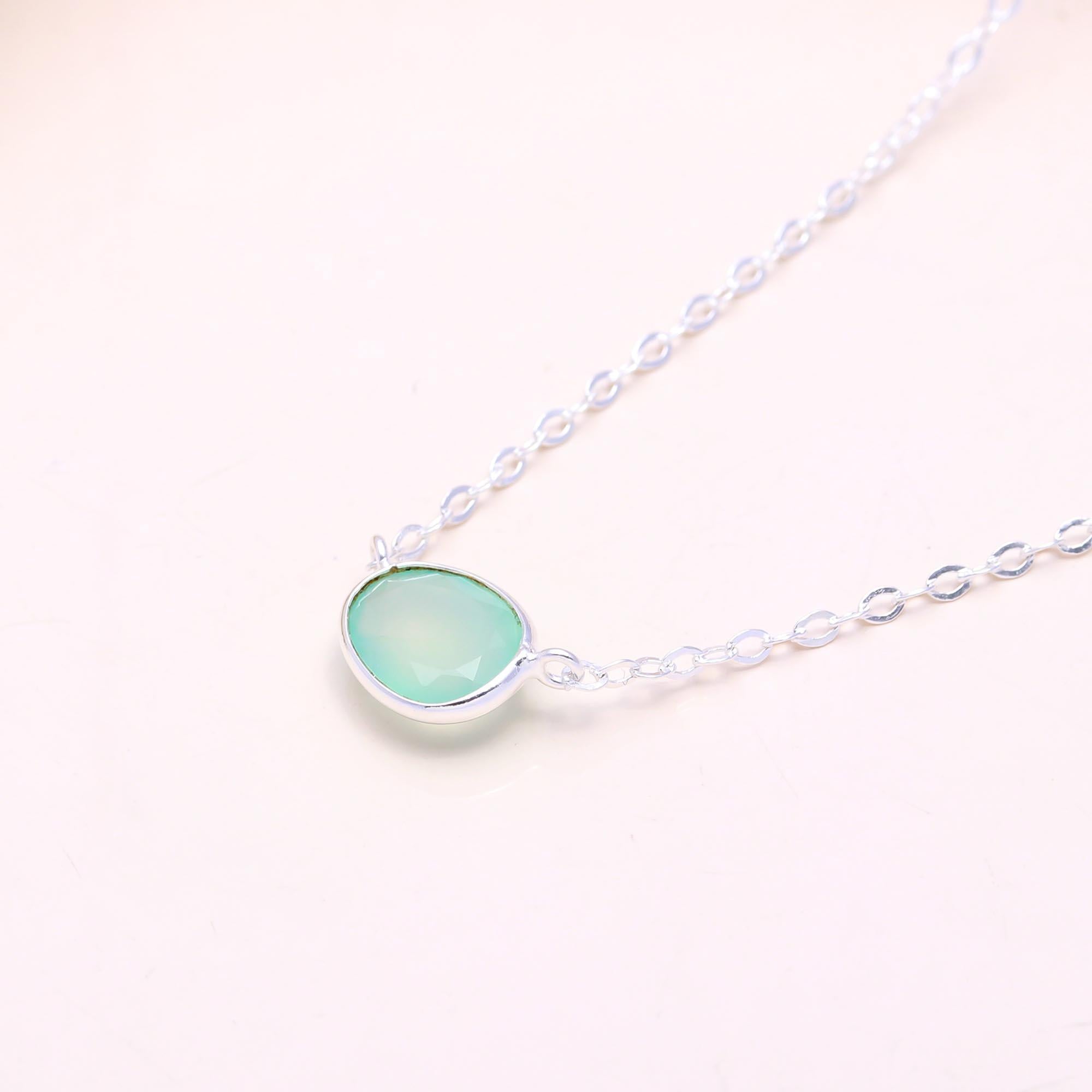 The Green Horizon: Chalcedony Station Necklace