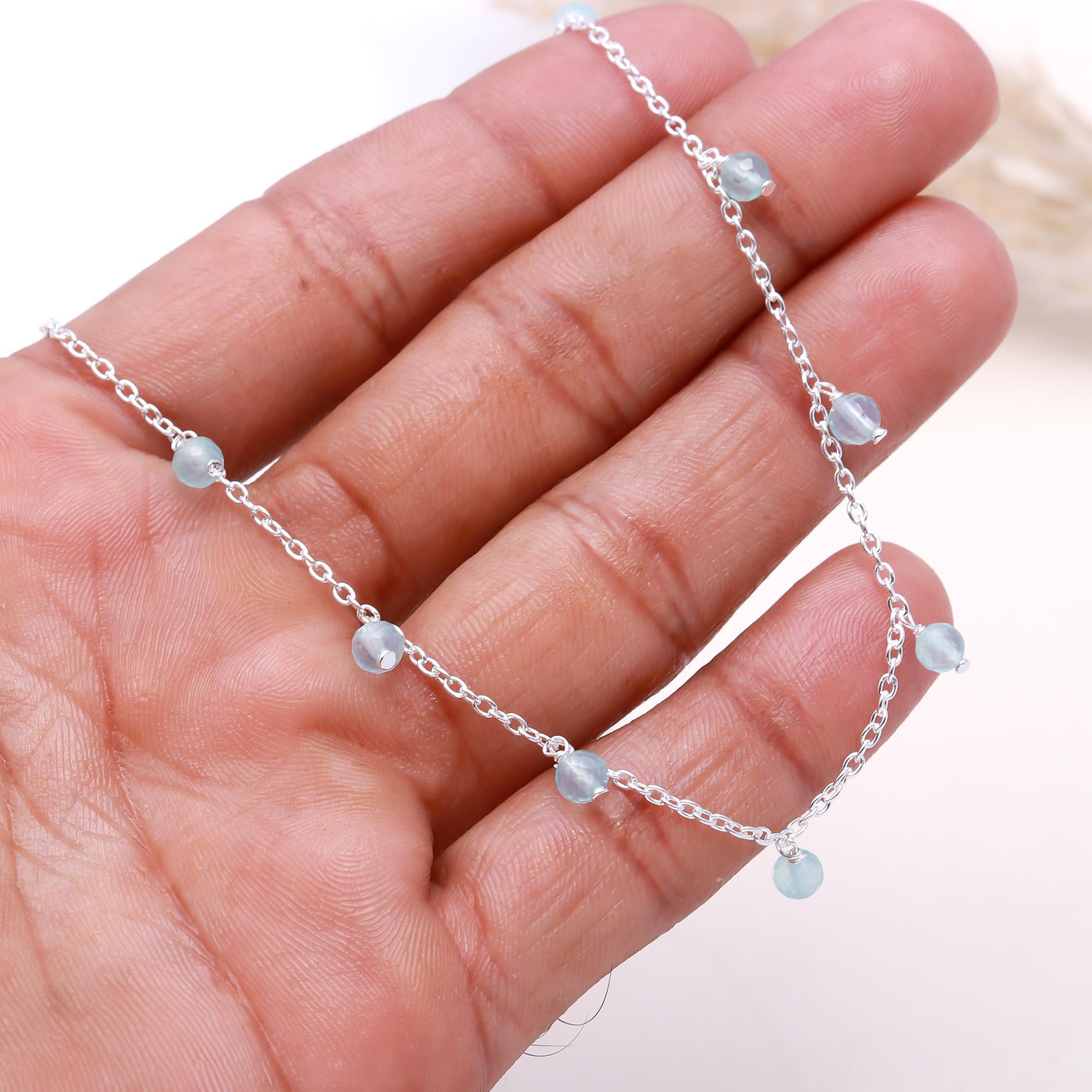 The Teal Fringe: Green Onyx Dangle Charm Necklace