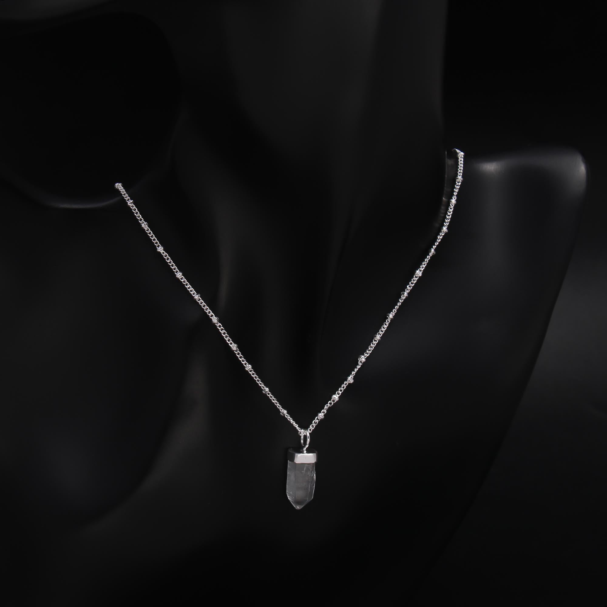 The Clear Quartz Point: Natural Crystal Hexagon Pendant