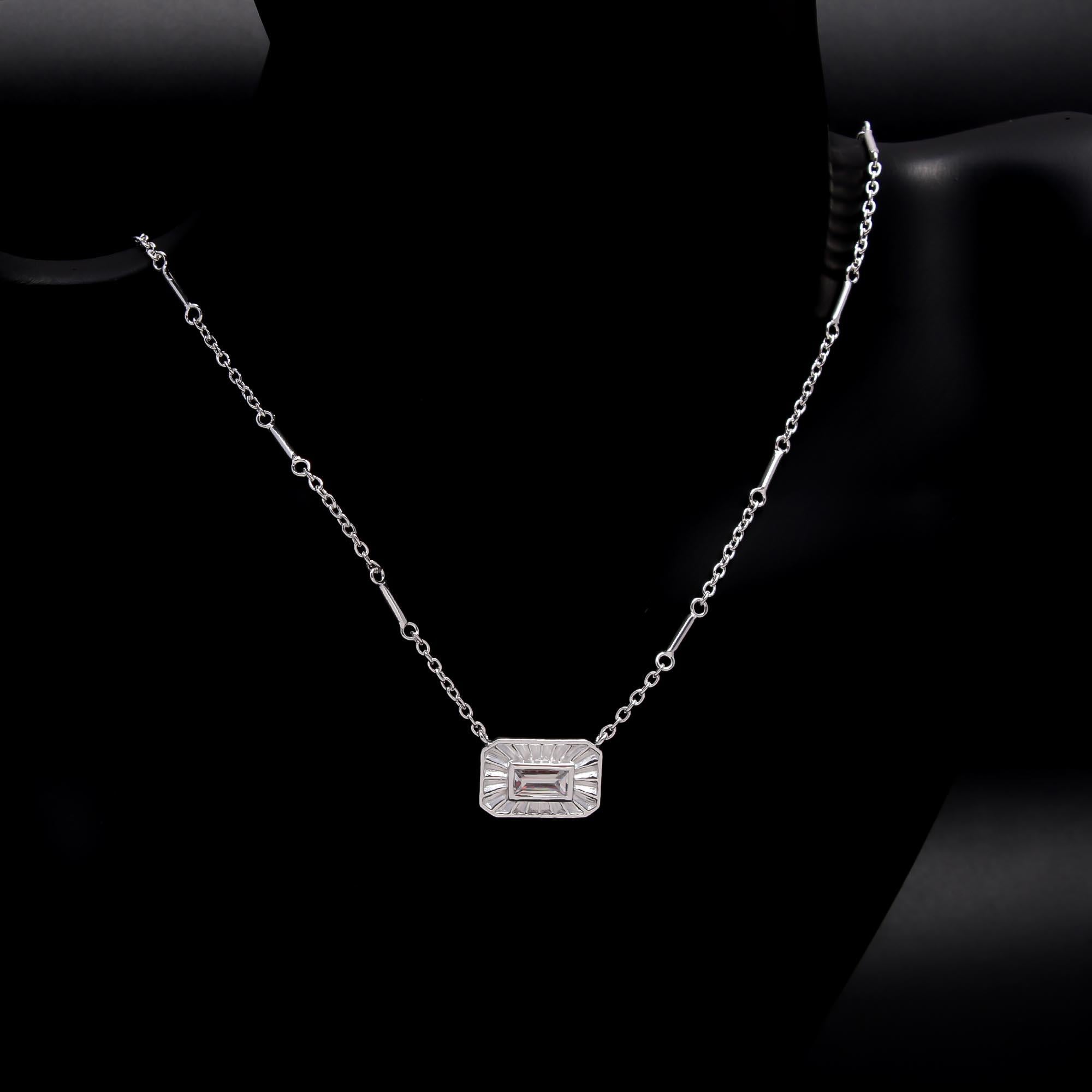 The Crystal Baguette: Art Deco Fluted Necklace