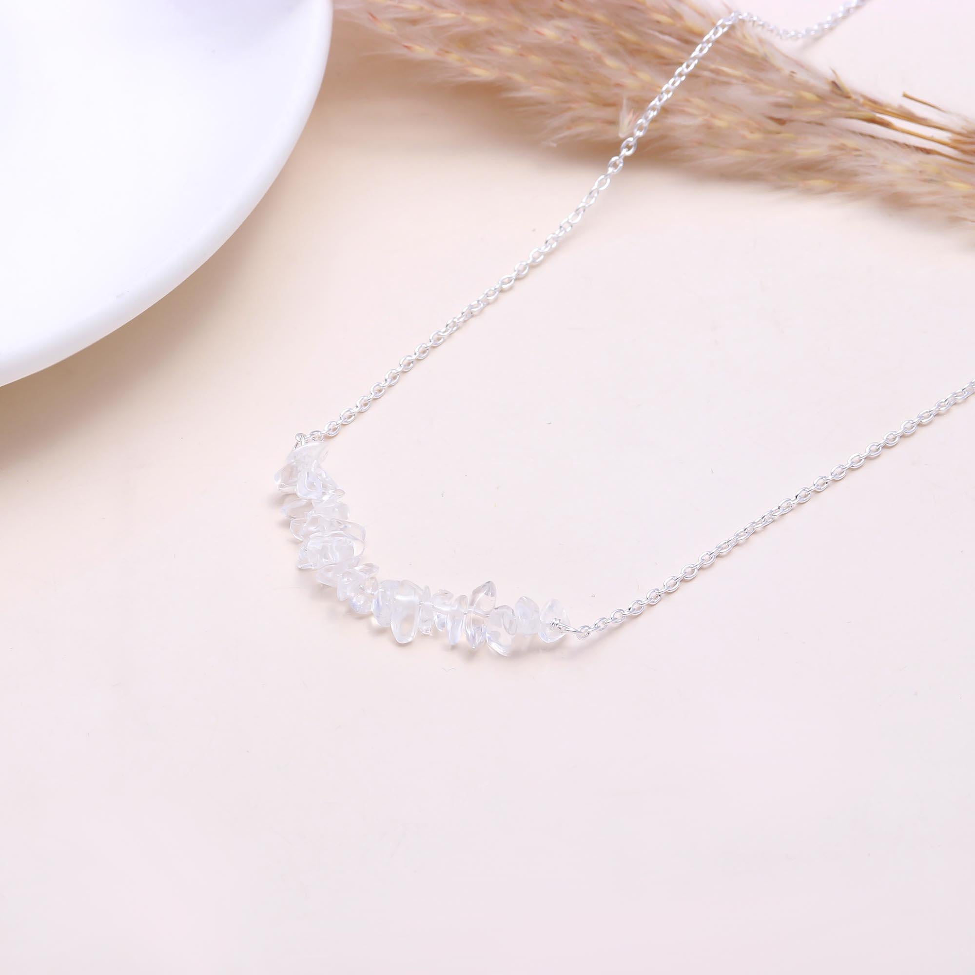 The Ice Cluster: Rough Clear Quartz Bar Necklace