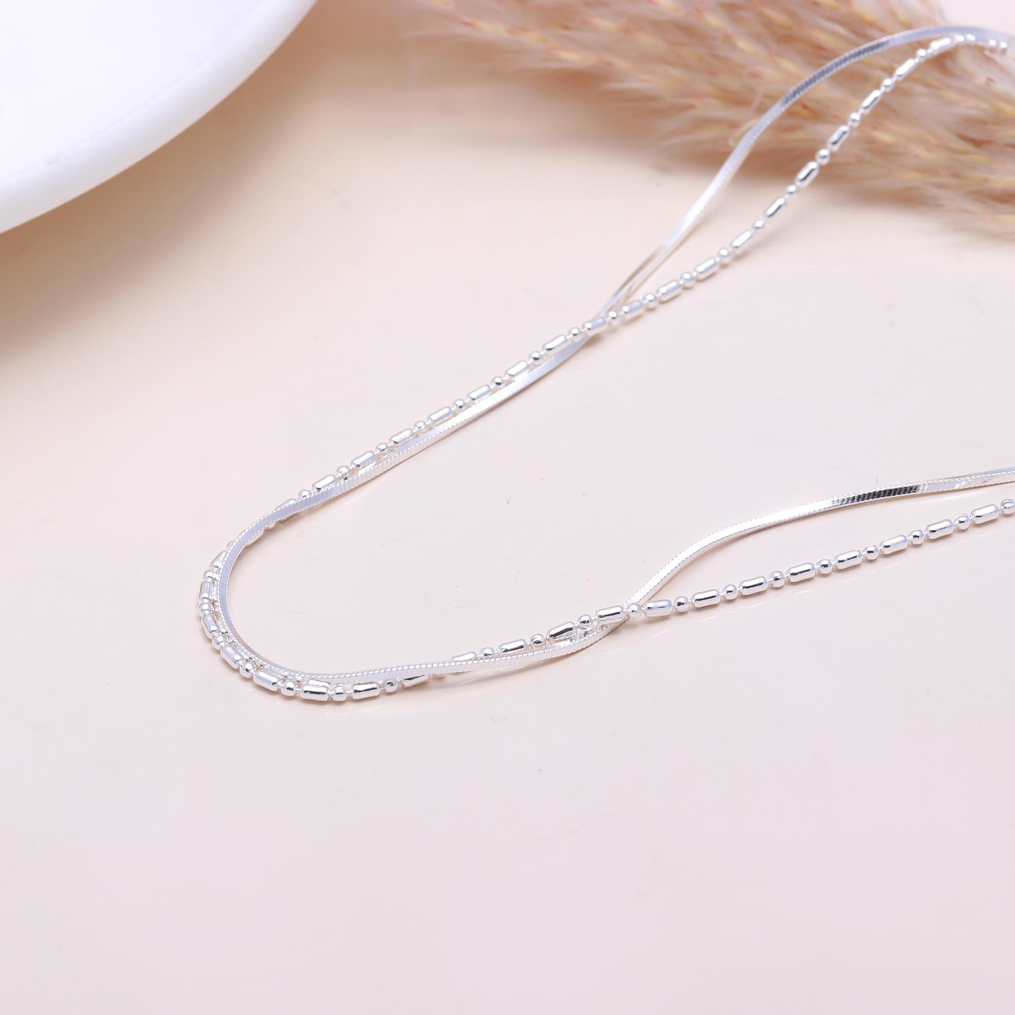 The Double Strand: Snake & Beaded Chain Layered Necklace