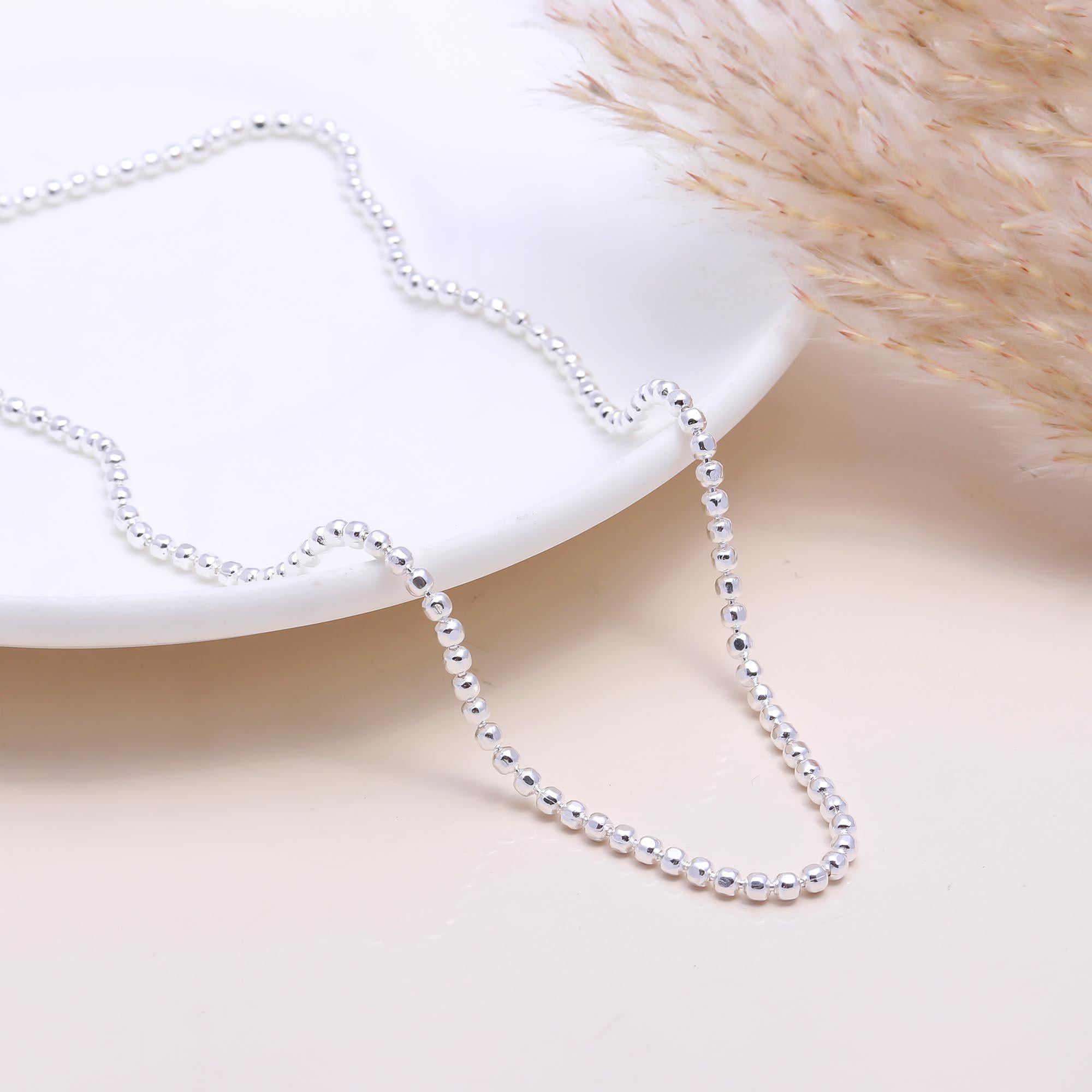 The Silver Strand: Beaded Ball Chain Necklace