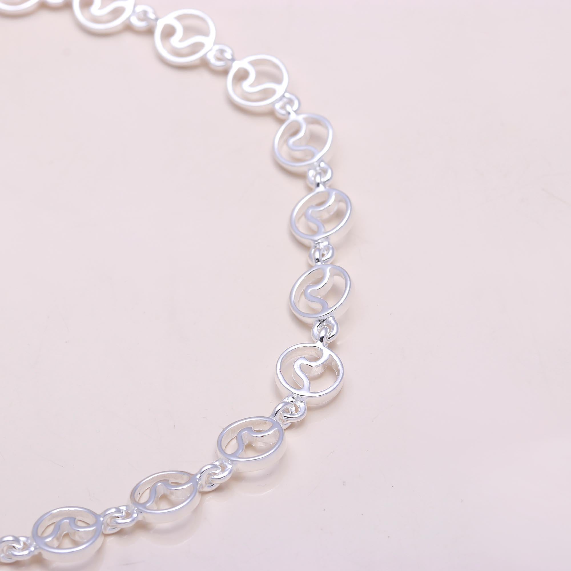 The Infinity Wave: Silver Wave Link Bracelet